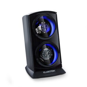 Klarstein St. Gallen Premium, naťahovač na hodinky, 2 hodiniek, 4 rýchlosti, čierny
