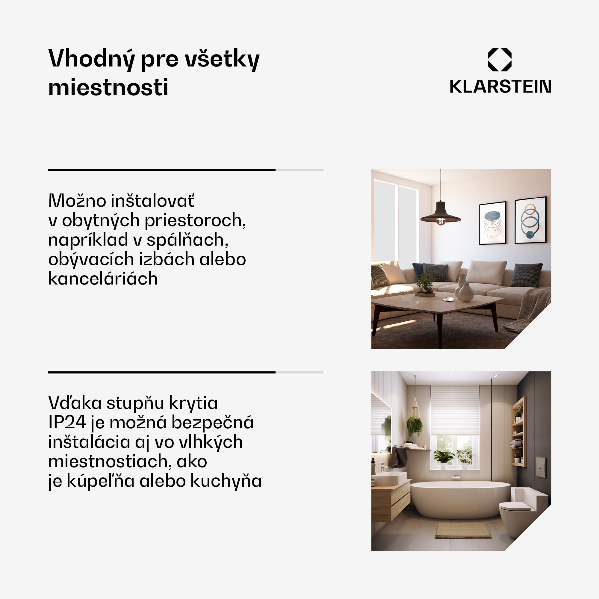 Klarstein Hot Spot Slimcurve, konvektor, ohrievač, 80 x 40 cm, 20 m², 2000 W, 5 - 40 °C, IP24, biely – Obrázok 5