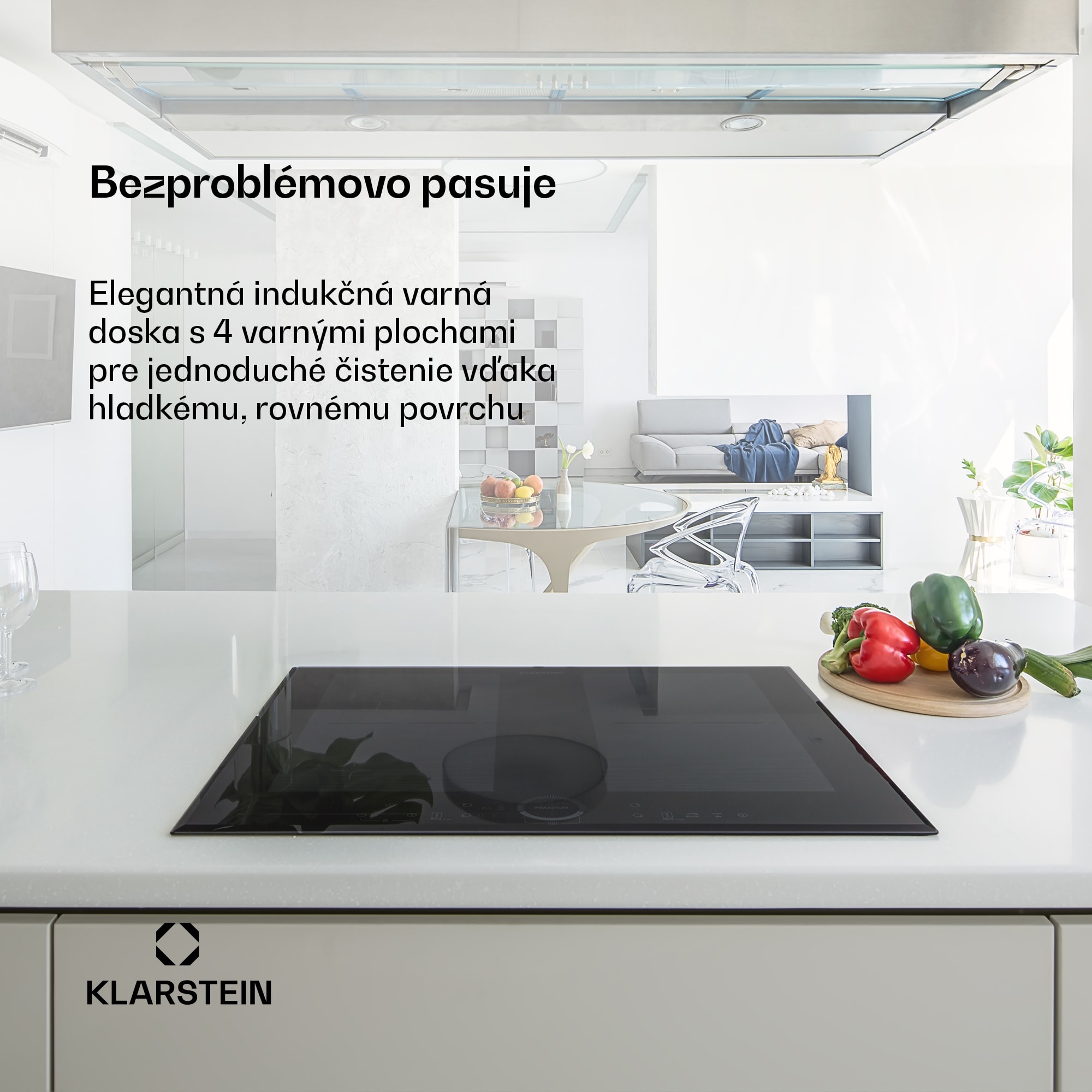 Klarstein Delicatessa 60, vstavaná indukčná varná doska, 7000 W, 4 zóny, sklokeramika, časovač – Obrázok 2