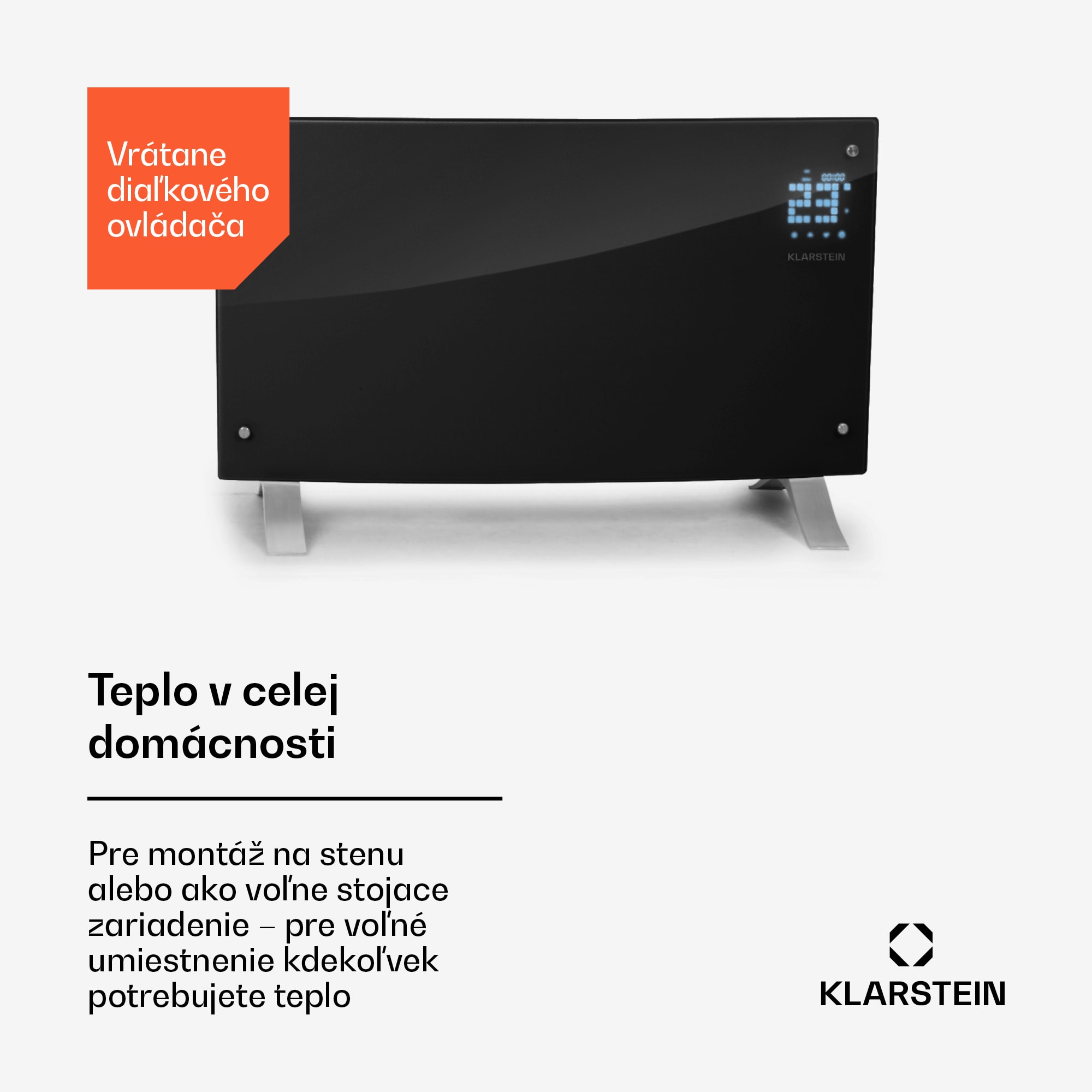 Klarstein Bornholm Curved Ambient, konvektor, 1000/2000 W, čierny – Obrázok 4