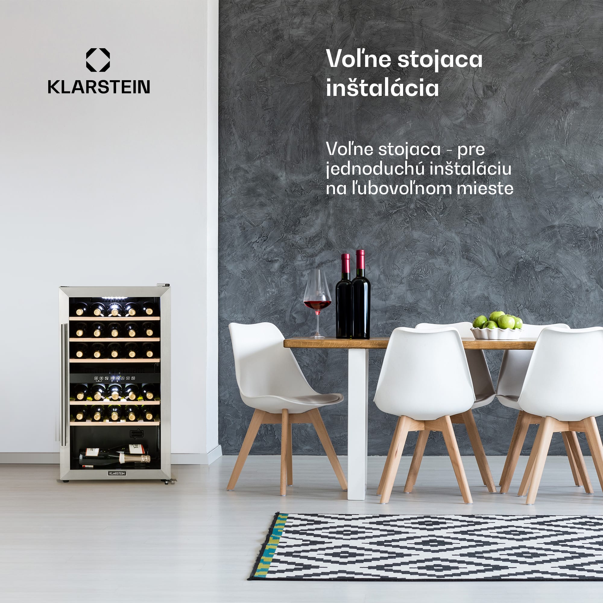 Klarstein Vinamour 29D, vinotéka, 2 zóny, 80 l, 29 fliaš, 5-22°C, dotykové ovládanie – Obrázok 3