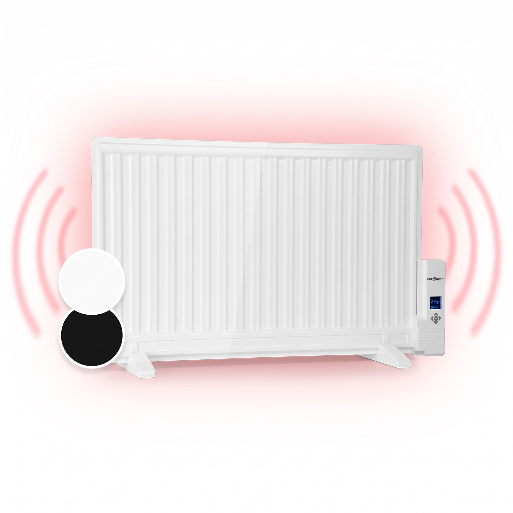 OneConcept Wallander, olejový radiátor, 800 W, termostat, olejové vyhrievanie, ultra plochý dizajn, biely