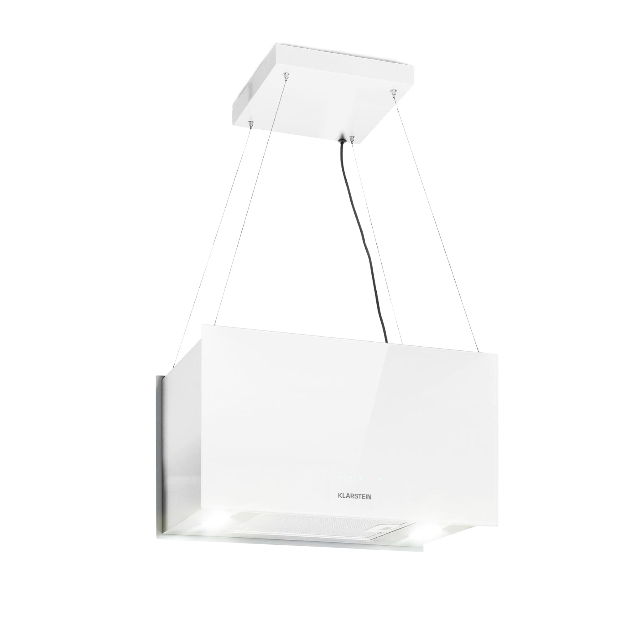 Klarstein Kronleuchter L, digestor, 60 cm, ostrovčekový, 577 m³/h, dotykové ovládanie, LED, biely