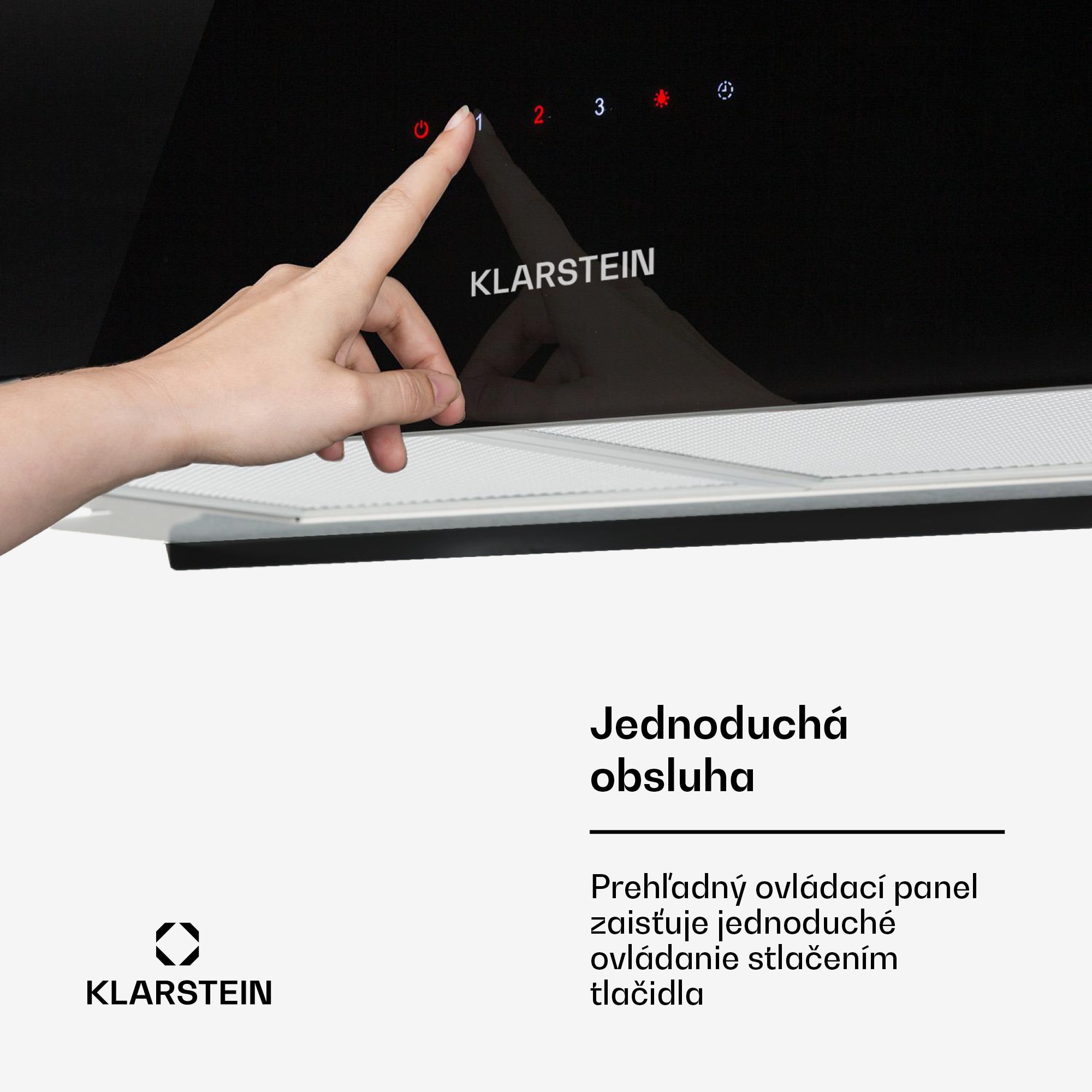 Klarstein Kronleuchter XL, digestor, 90 cm, ostrovčekový, 577 m³/h, dotykové ovládanie, LED, čierny – Obrázok 4