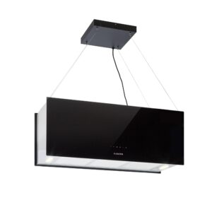 Klarstein Kronleuchter XL, digestor, 90 cm, ostrovčekový, 577 m³/h, dotykové ovládanie, LED, čierny