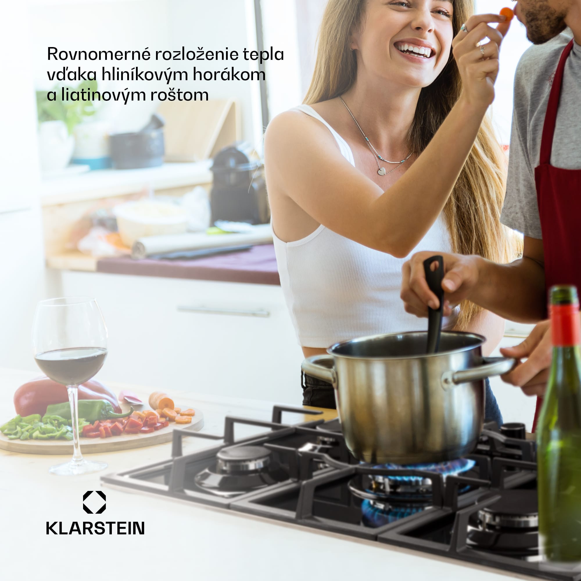 Klarstein Ignito 5, plynová varná doska, 5 Sabaf horákov, sklokeramika, čierna – Obrázok 4