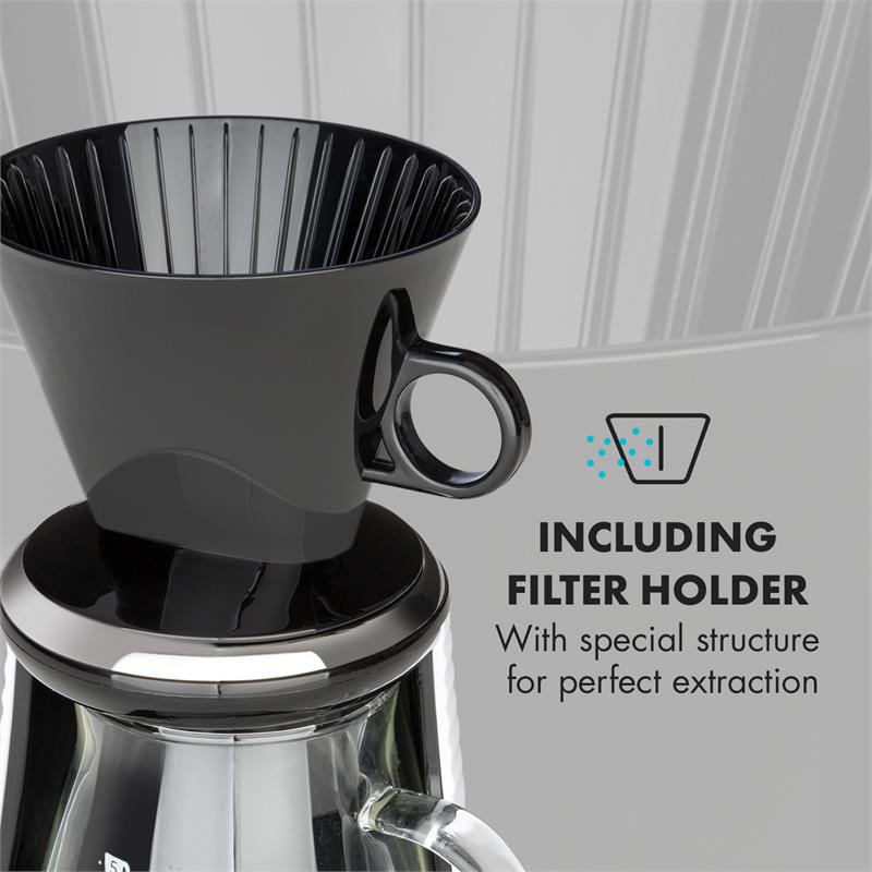 Klarstein Craft Coffee, kávovar, 600 ml, váha, časovač, nadstavec s filtrom, čierny/biely – Obrázok 5