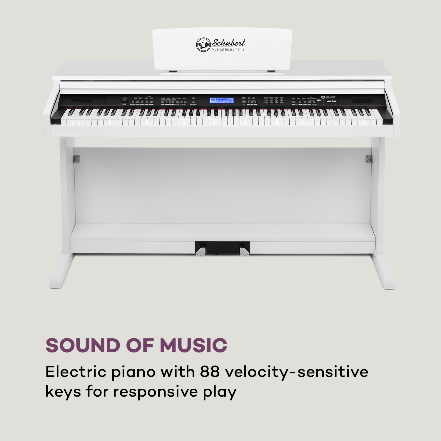 SCHUBERT Subi88 MK II, digitálne piáno, 88 kláves, MIDI, USB, 360 zvukov, 160 rytmov, biele – Obrázok 5