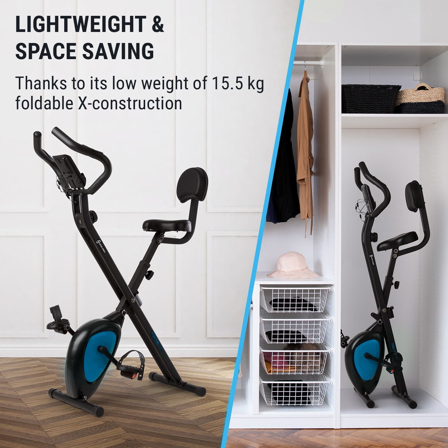 Capital Sports Azura Air, rotoped, domáci trenažér, X-bike, SilentBelt, magnetický odpor, sklápací – Obrázok 4