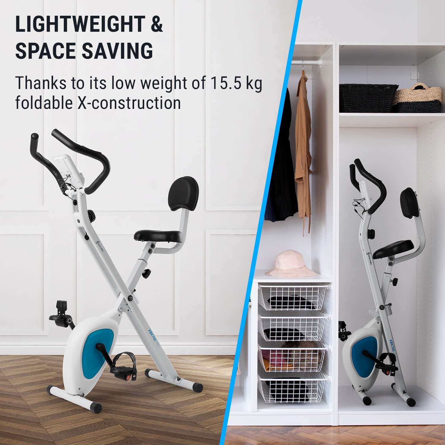 Capital Sports Azura Air, rotoped, domáci trenažér, X-bike, SilentBelt, magnetický odpor, sklápací – Obrázok 4