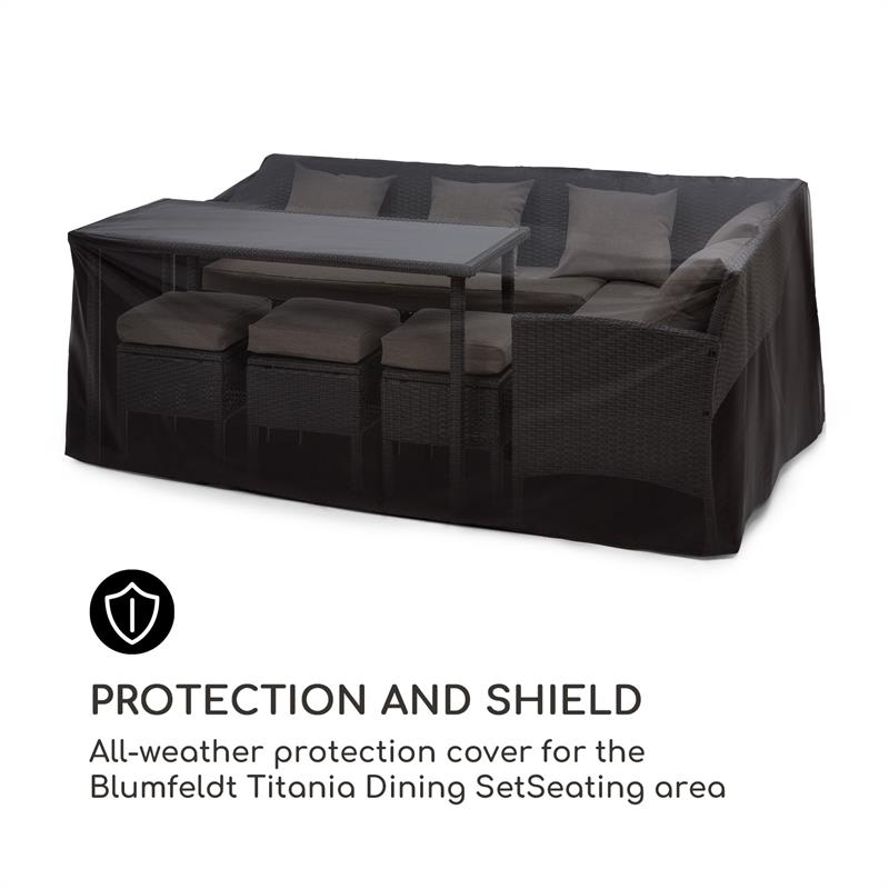 Blumfeldt Titania Raincover, ochranný kryt, 100 % polyester, ochrana v každom počasí, čierny – Obrázok 2