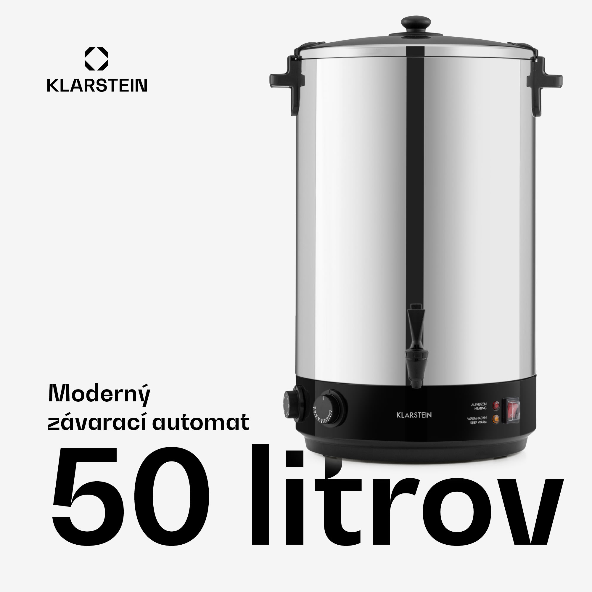 Klarstein KonfiStar 50, zavárací hrniec, dávkovač nápojov, 50 l, 110 °C, 120 min, nehrdzavejúca oceľ – Obrázok 2