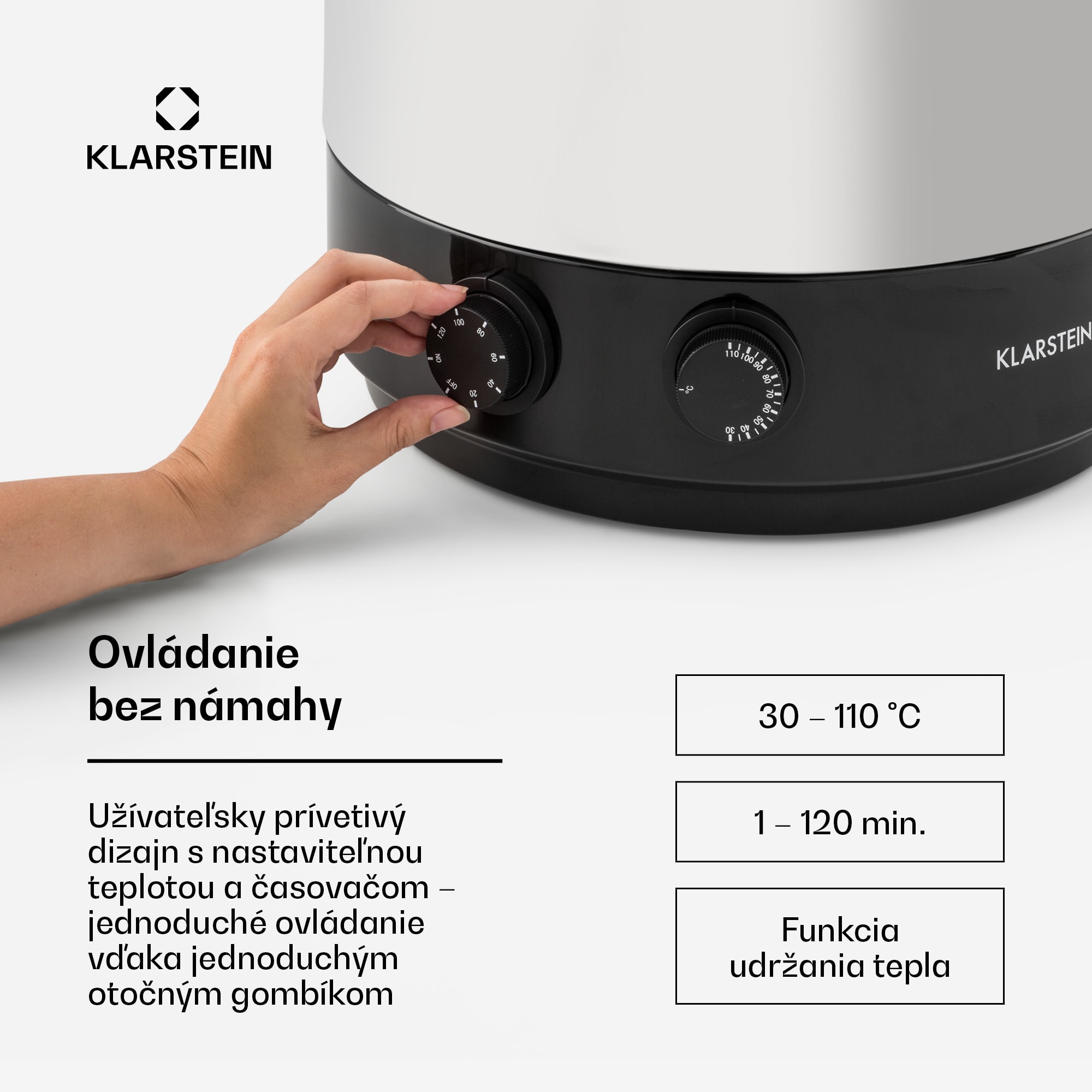 Klarstein KonfiStar 50, zavárací hrniec, dávkovač nápojov, 50 l, 110 °C, 120 min, nehrdzavejúca oceľ – Obrázok 4