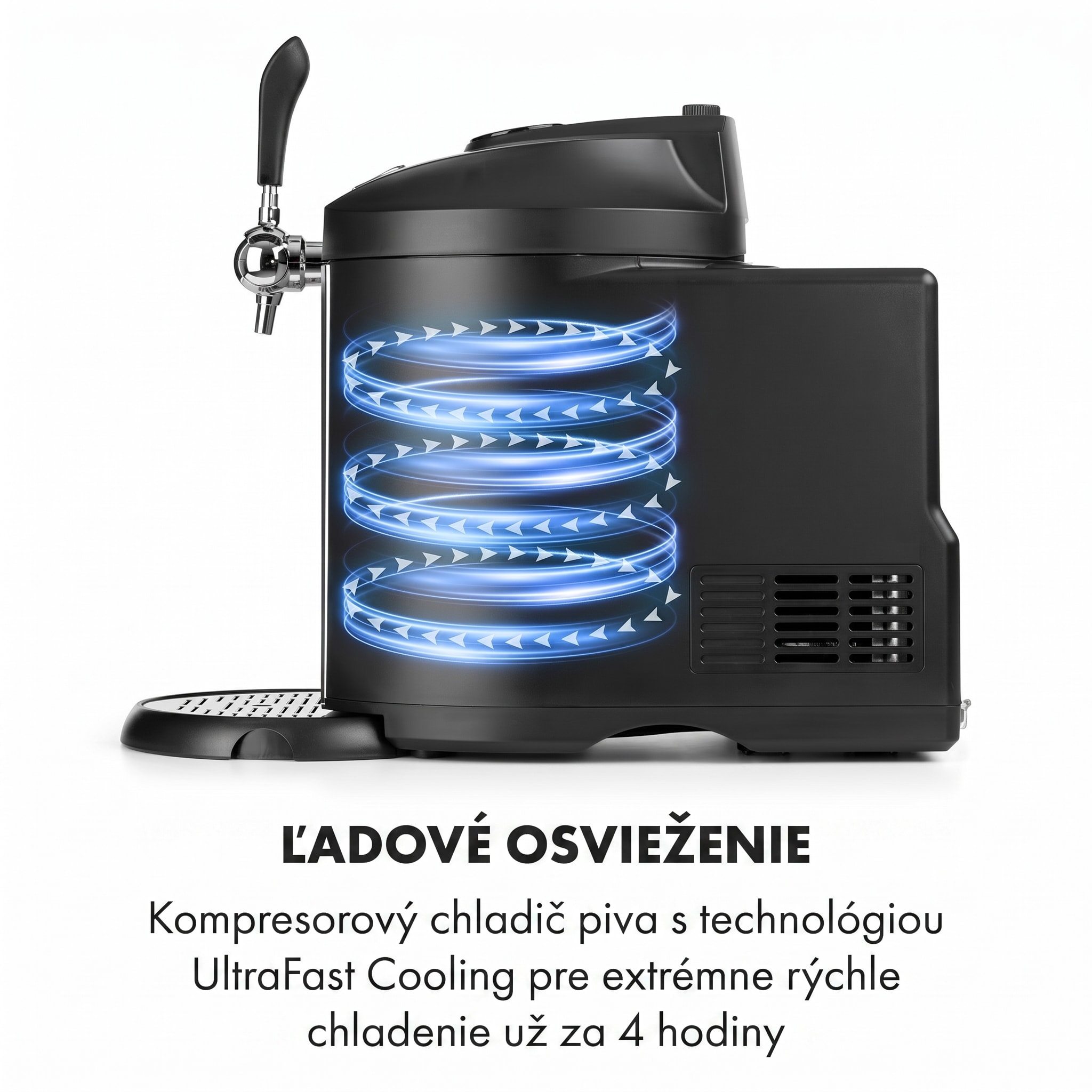 Klarstein Beerkules, výčapné zariadenie, 5 l súdok, kompresor, 85 W, čierne – Obrázok 3