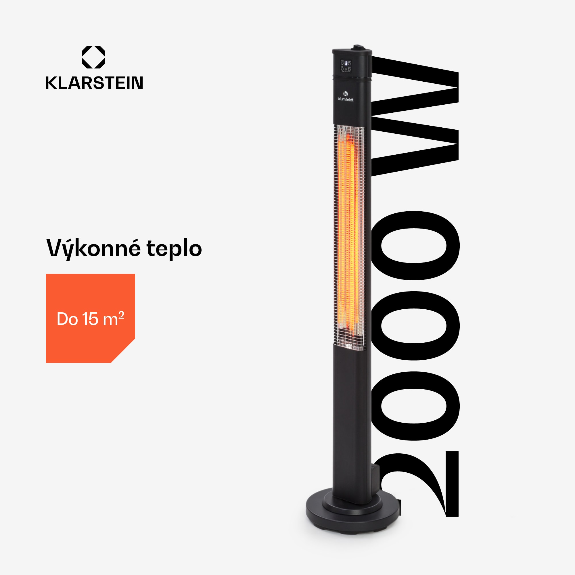 Blumfeldt Heat Guru, infračervený ohrievač, 2000 W, 3 stupne ohrevu, diaľkový ovládač, čierny – Obrázok 3