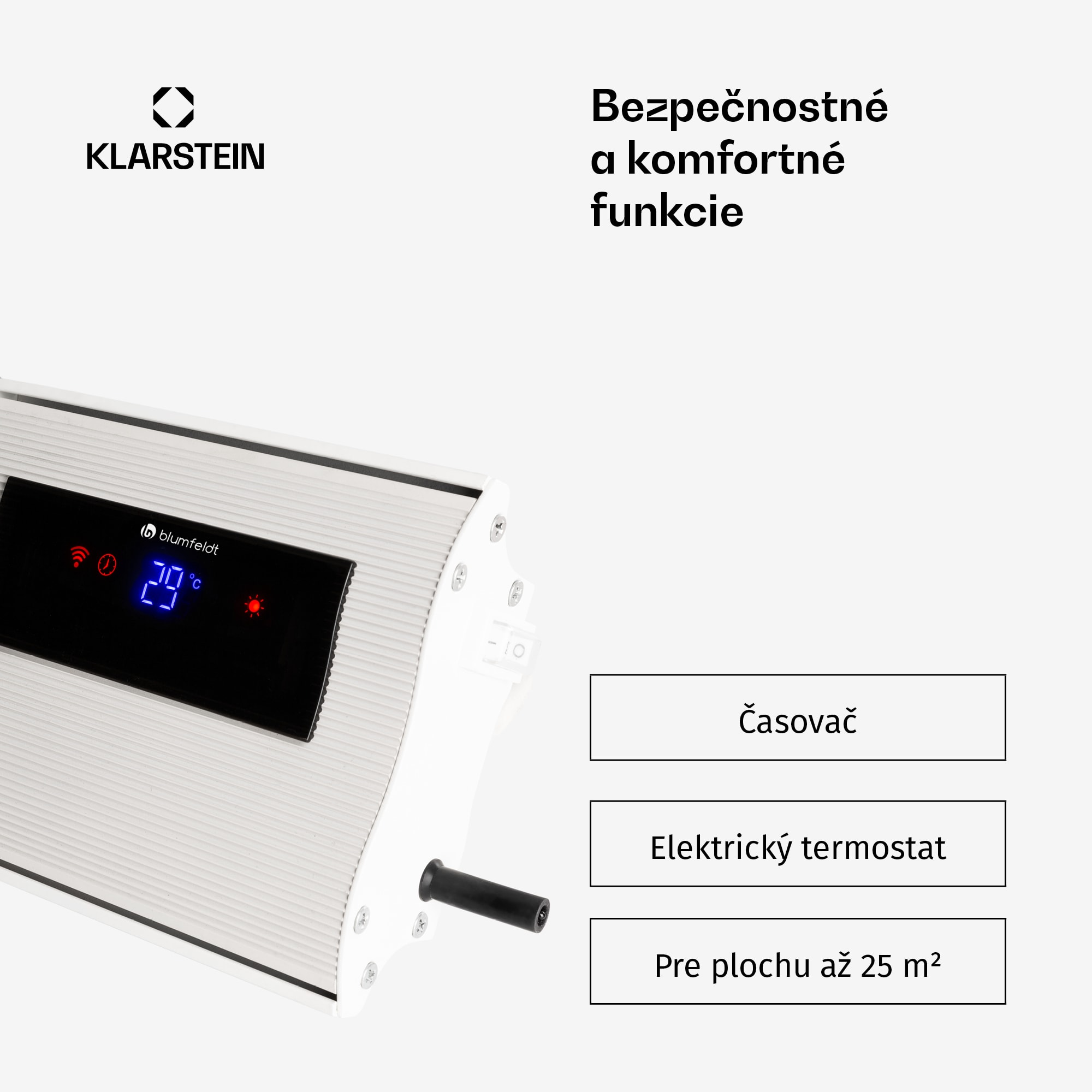 Blumfeldt Cosmic Beam Plus XXL, infračervený ohrievač, 3000 W, diaľkový ovládač, biely – Obrázok 3