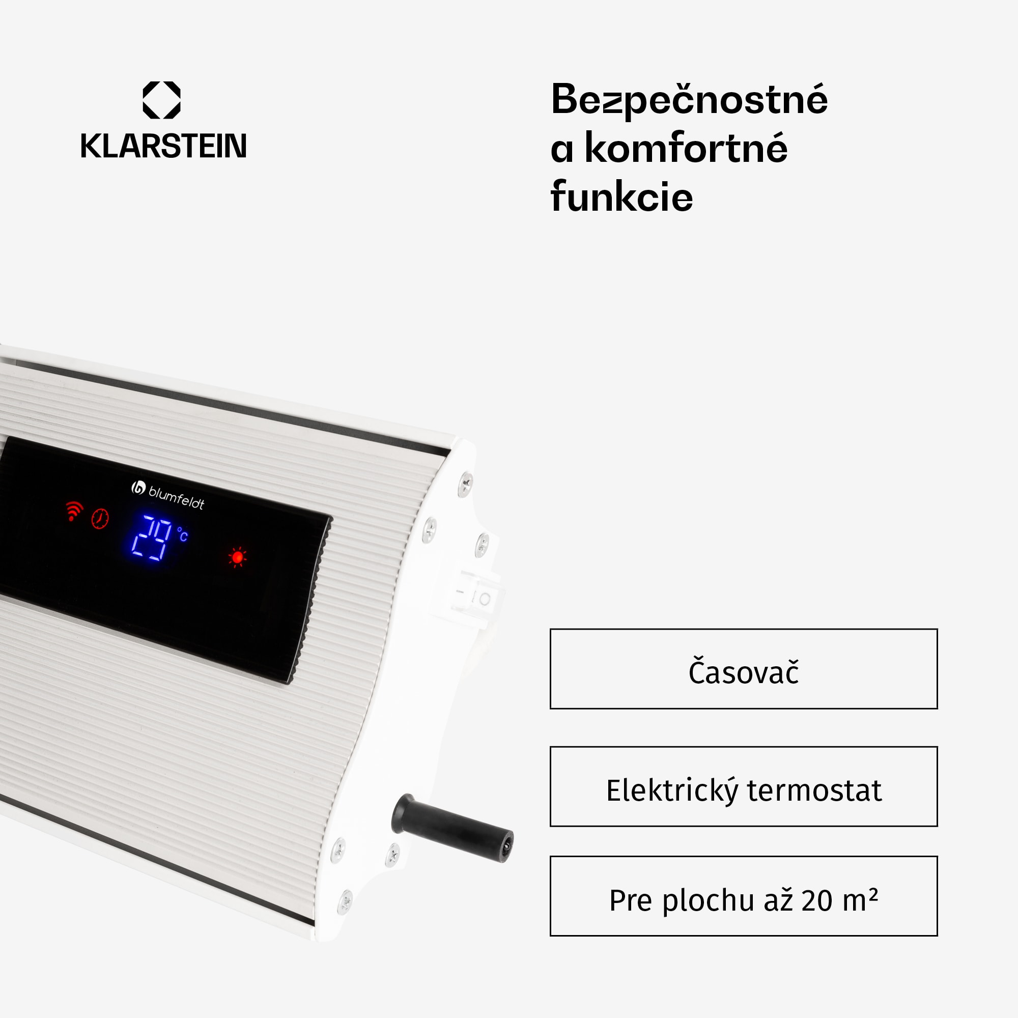 Blumfeldt Cosmic Beam Plus, infračervený terasový ohrievač, 2400 W, diaľkový ovládač, biely – Obrázok 3
