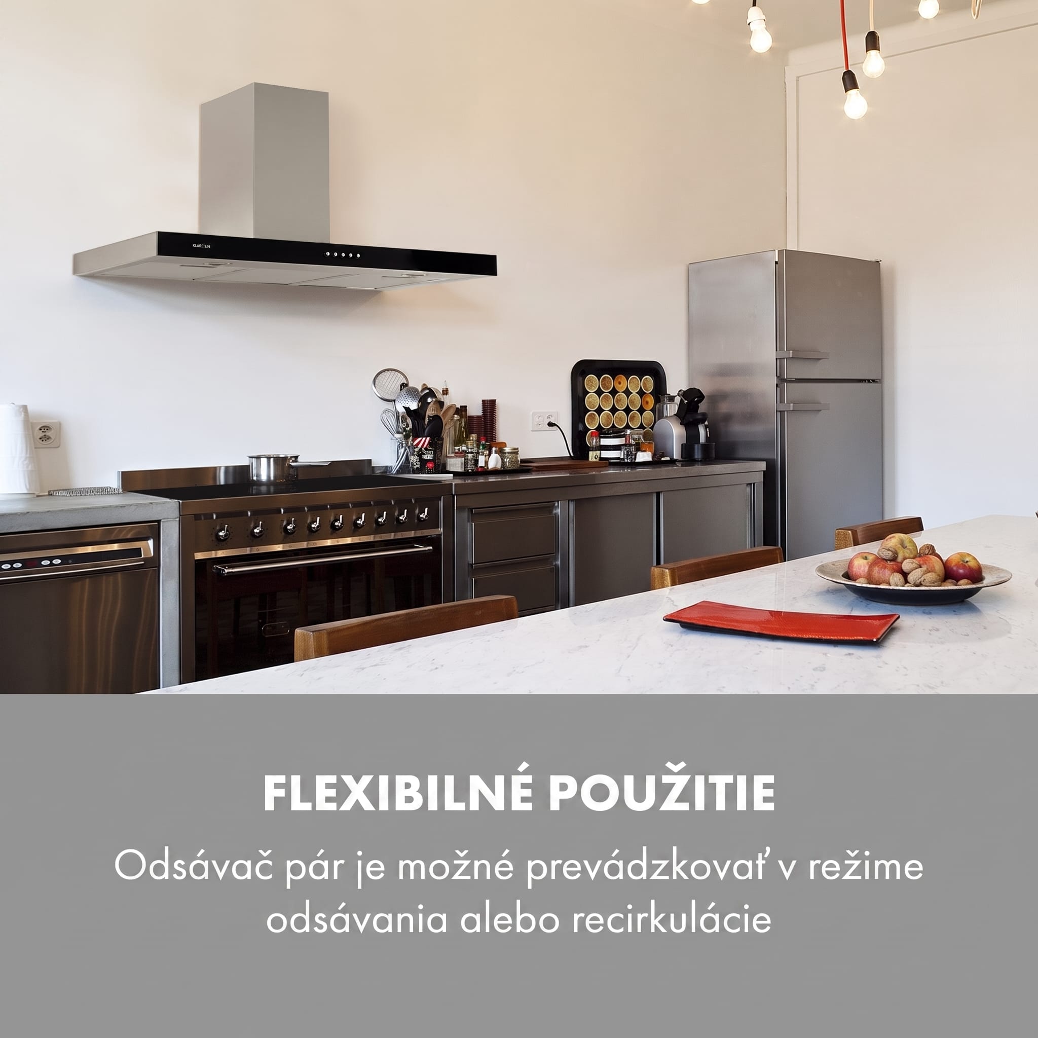 Klarstein Darya odsávač pár 90 cm 310 m³/h nerez strieborný – Obrázok 2