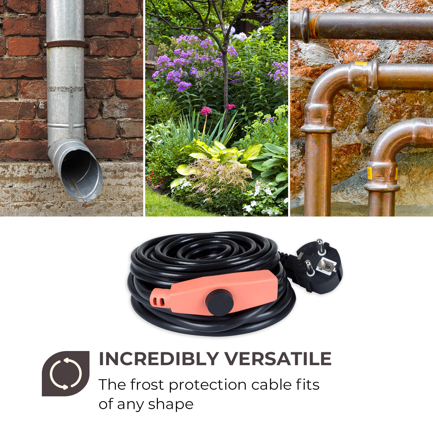 Waldbeck Flow Wire, kábel na ochranu proti zamrznutiu, 4 m, s termostatom, IP68 – Obrázok 5