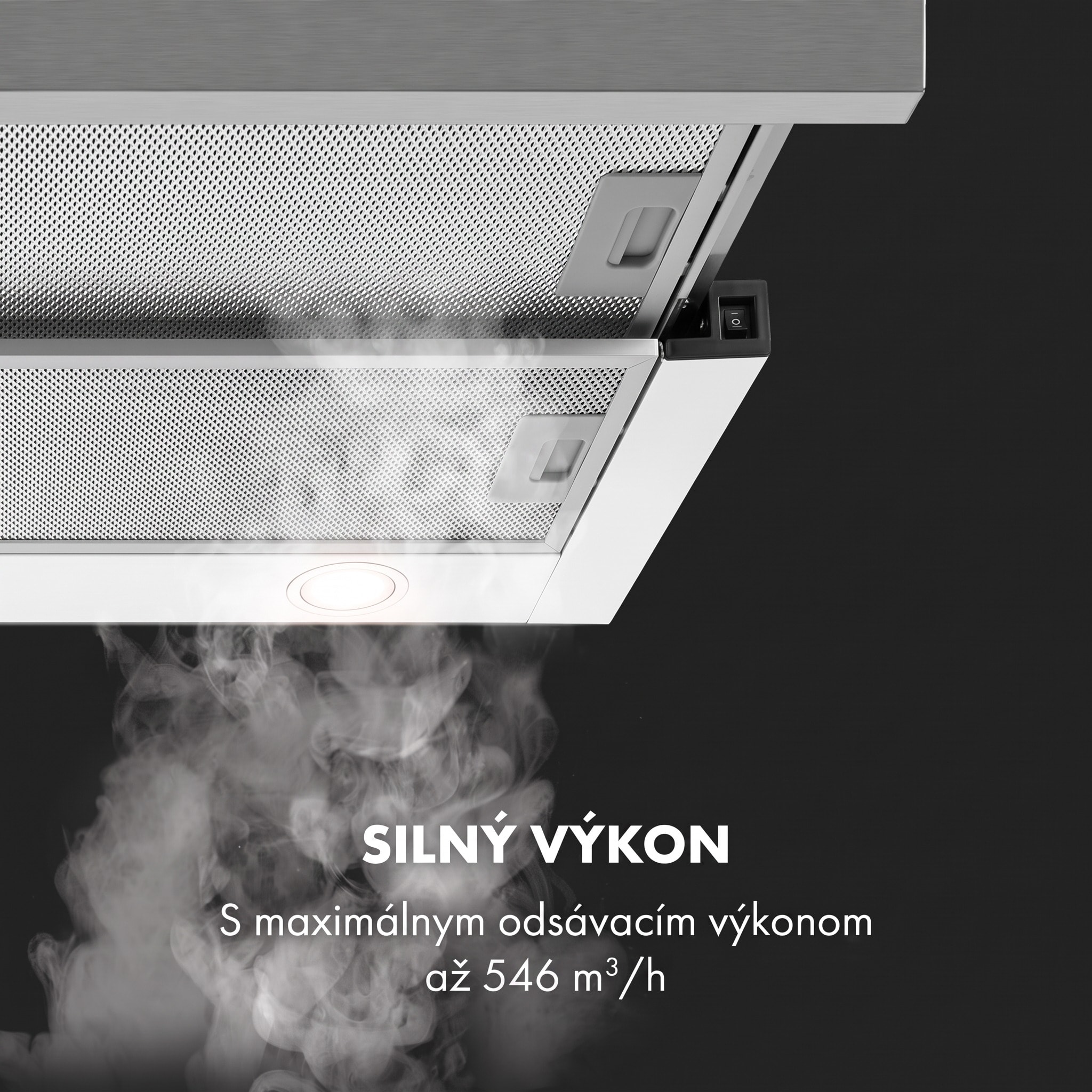 Klarstein Mariana 60 odsávač s plochým krytom 546 m³/h odťah LED biely – Obrázok 3