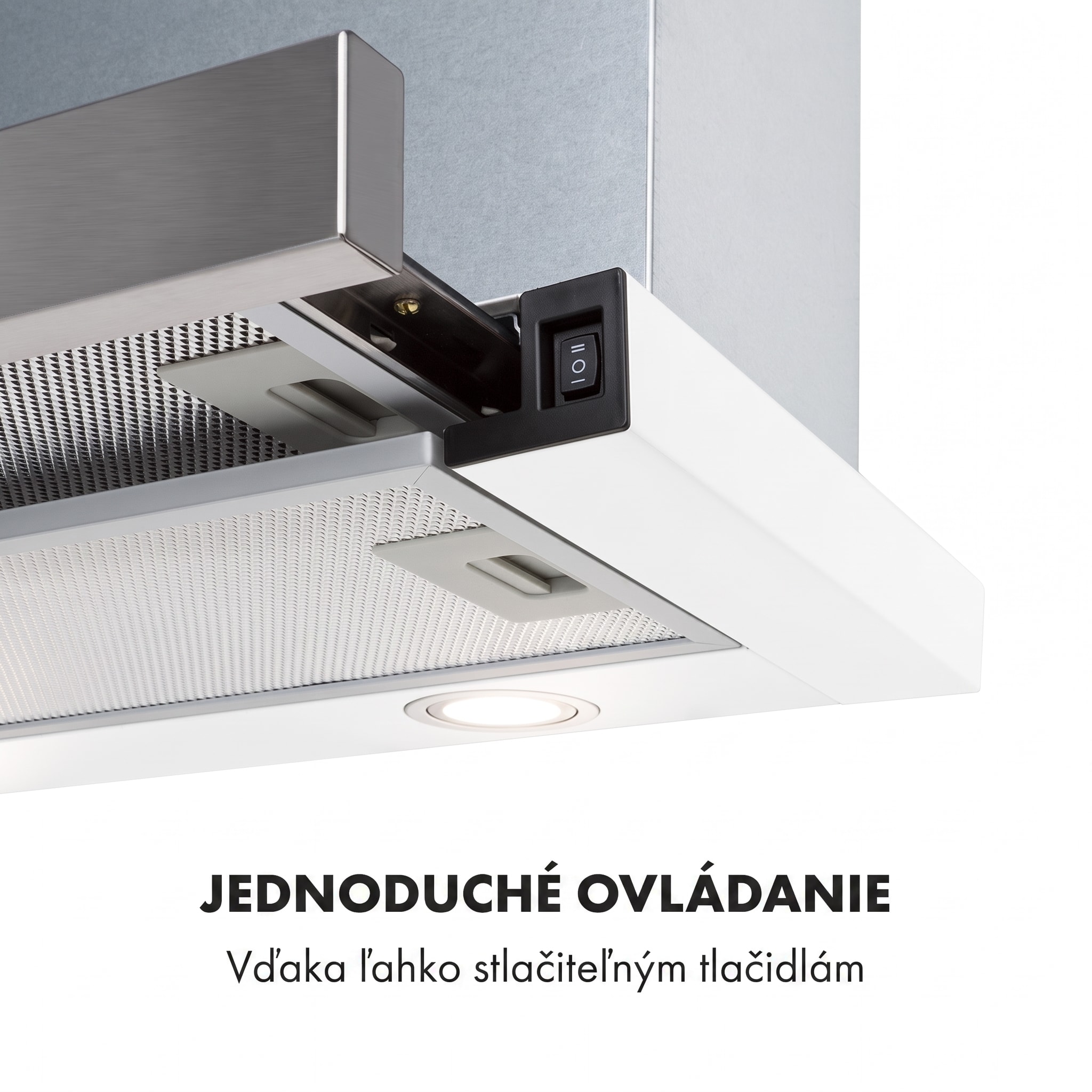 Klarstein Mariana 60 odsávač s plochým krytom 546 m³/h odťah LED biely – Obrázok 4