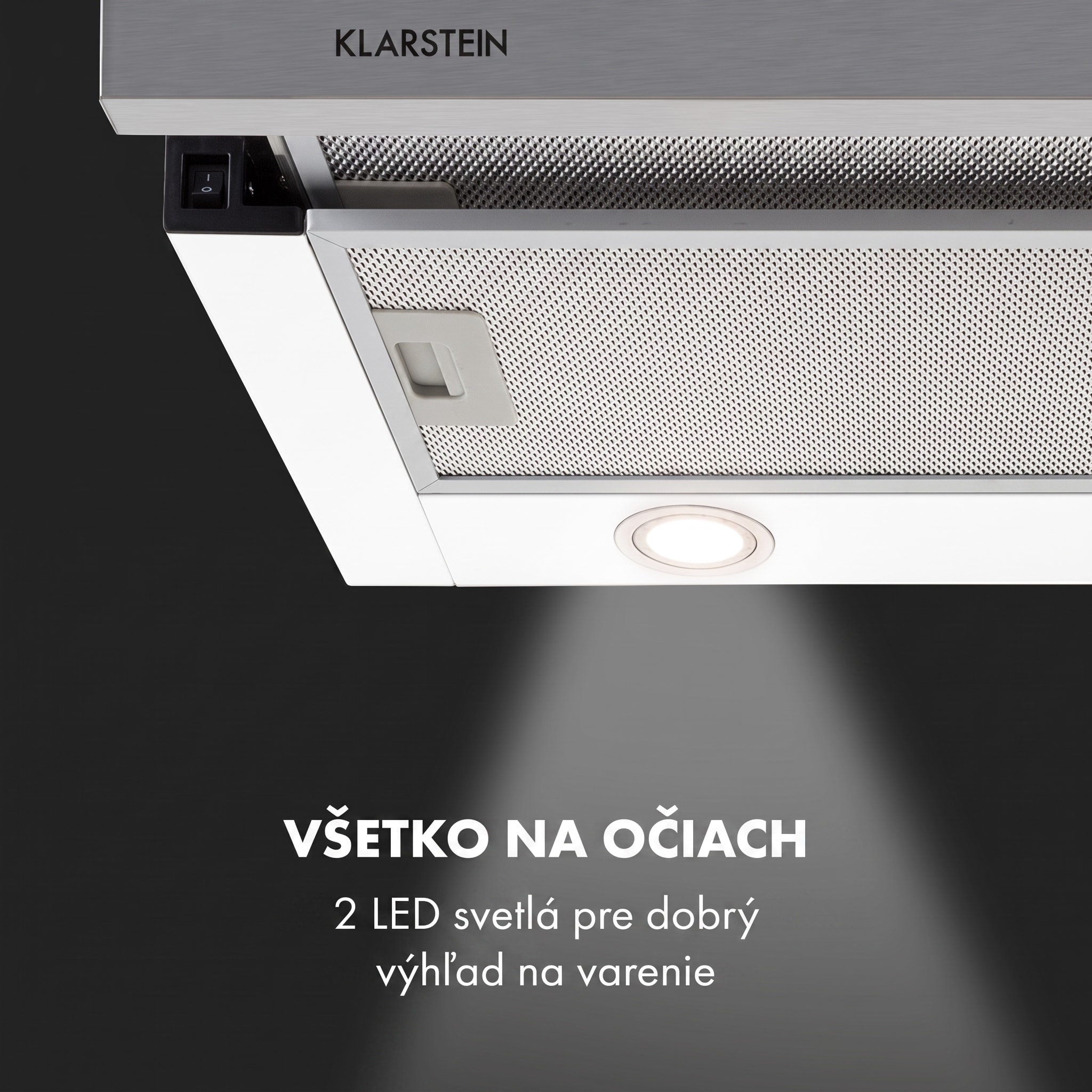 Klarstein Mariana 60 odsávač s plochým krytom 546 m³/h odťah LED biely – Obrázok 5