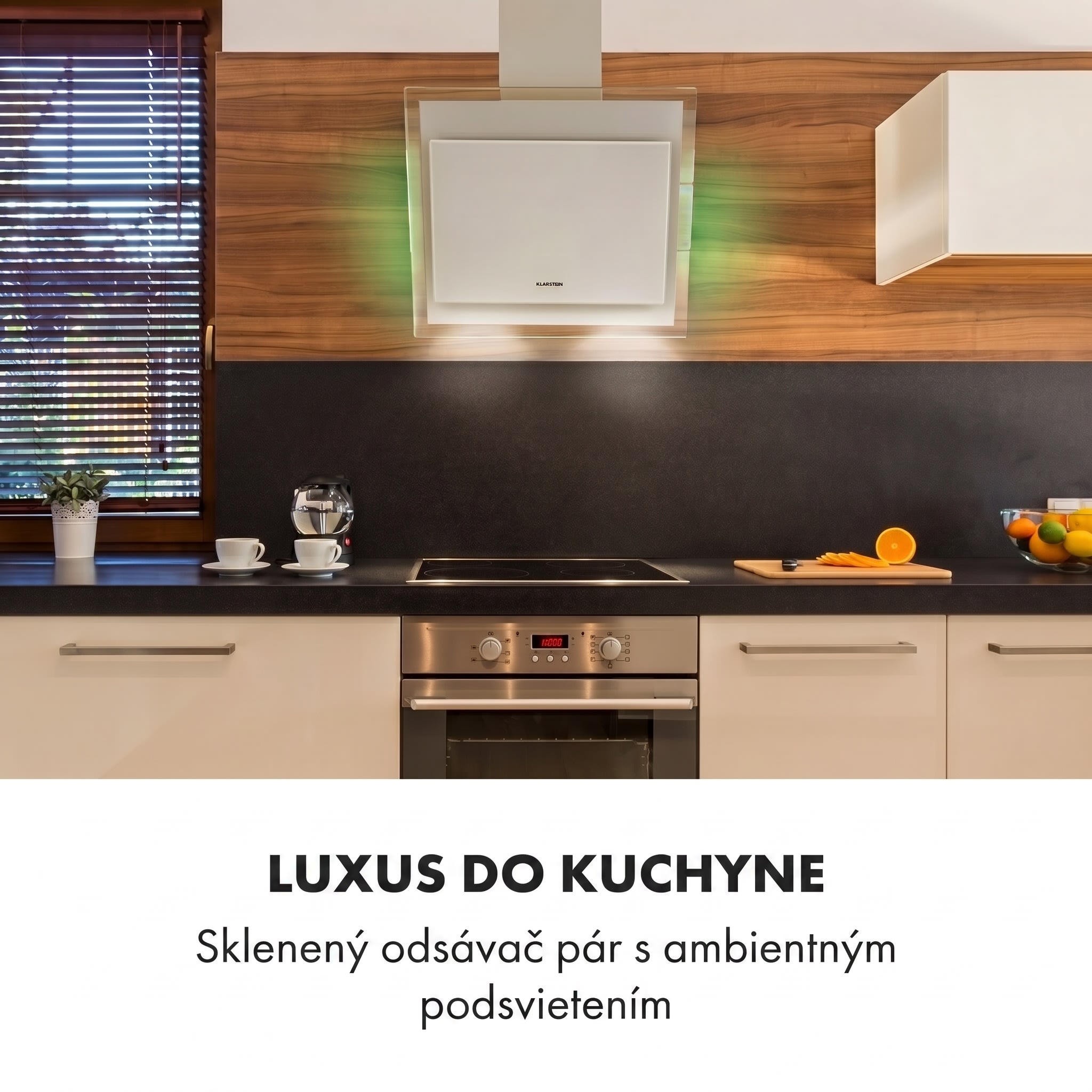 Klarstein Mirage 60, digestor, 60 cm, nástenný, 515 m³/h, A++, dotykový panel, biely – Obrázok 2