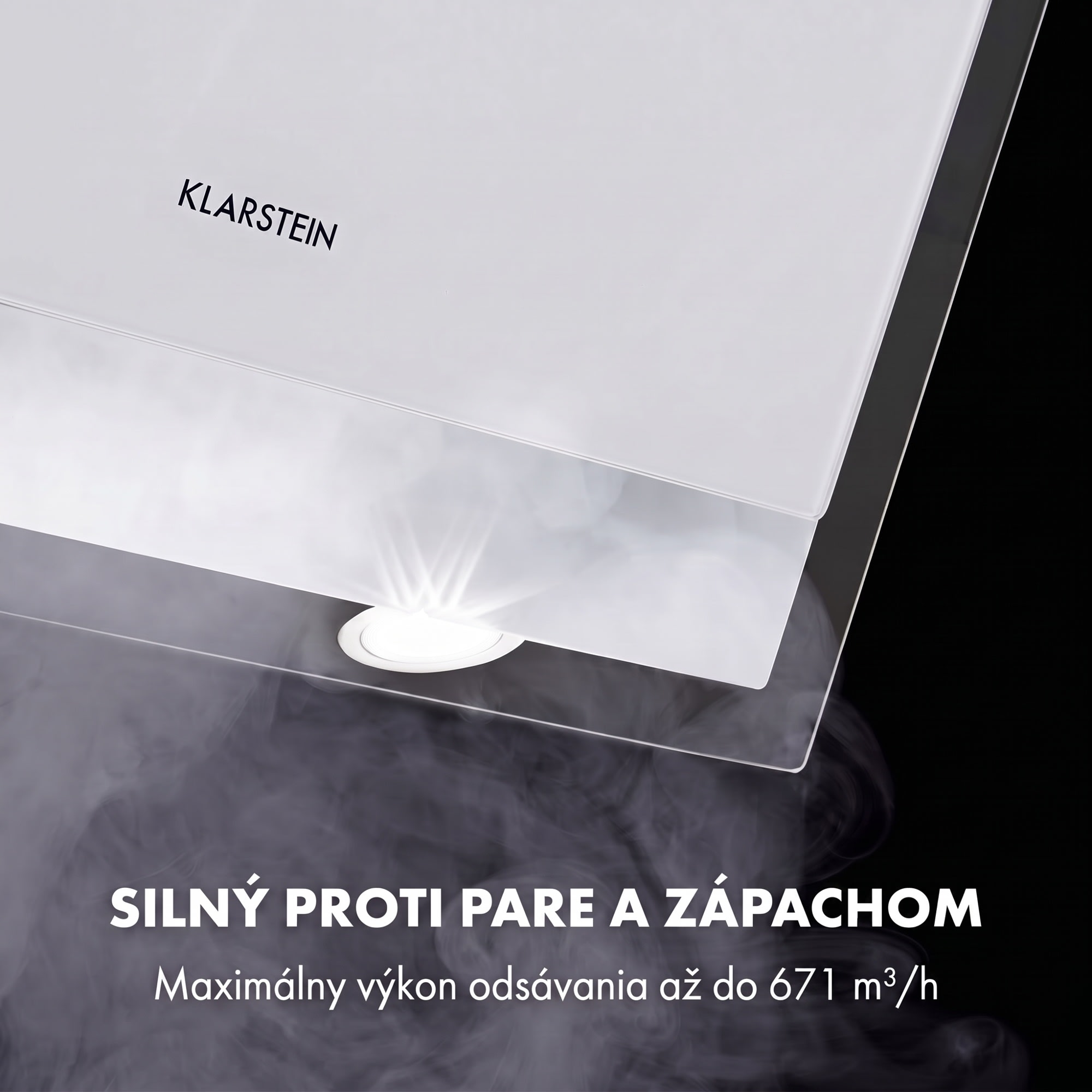 Klarstein Mirage 60, digestor, 60 cm, nástenný, 515 m³/h, A++, dotykový panel, biely – Obrázok 3