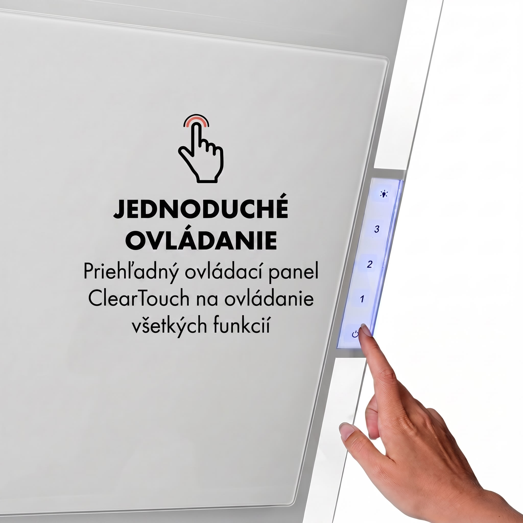 Klarstein Mirage 60, digestor, 60 cm, nástenný, 515 m³/h, A++, dotykový panel, biely – Obrázok 4