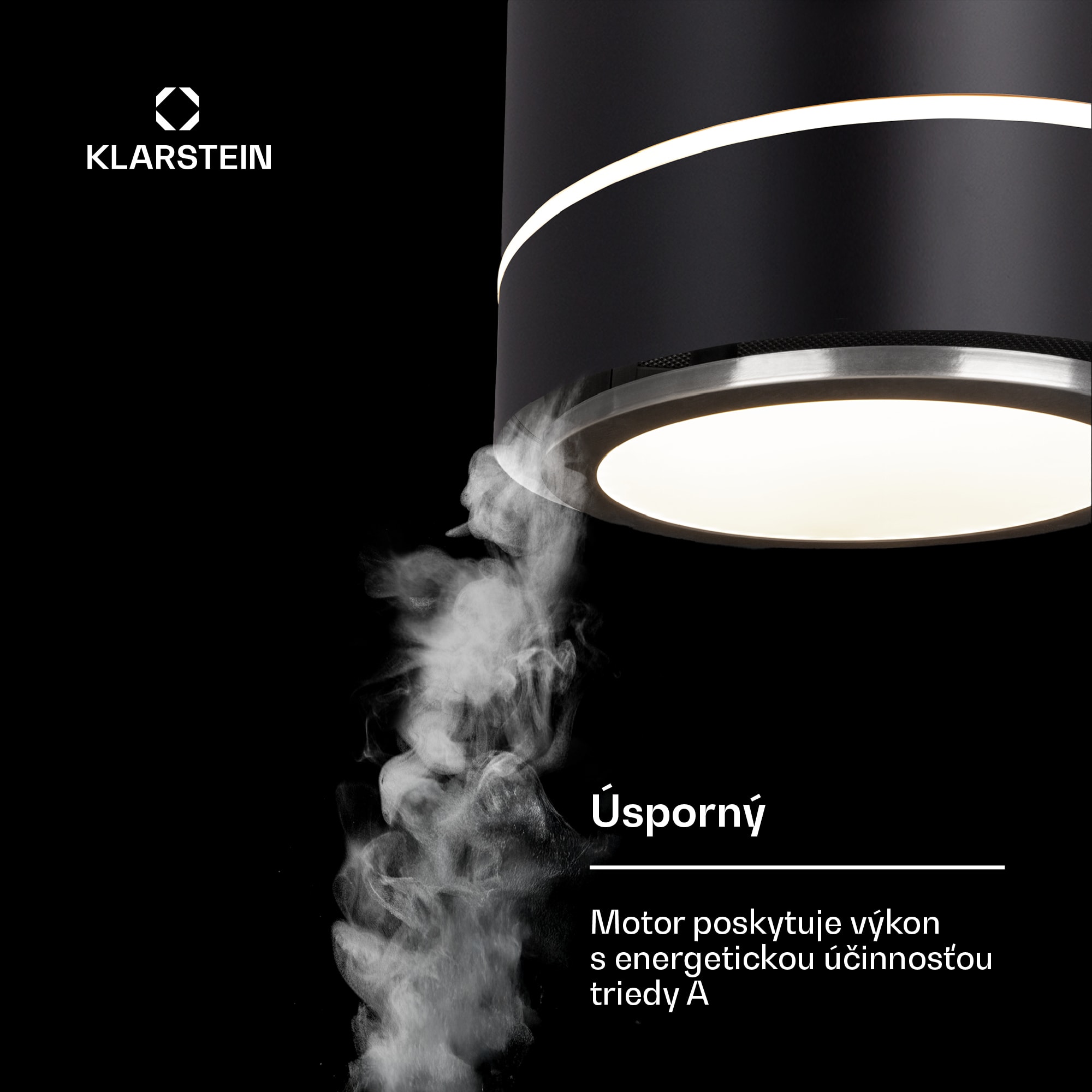 Klarstein Tron Ambience, digestor, 38 cm, ostrovčekový, 521 m³/h, LED, čierny – Obrázok 4