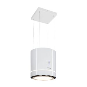 Klarstein Tron Ambience, digestor, 38 cm, ostrovčekový, 521 m³/h, LED, biely