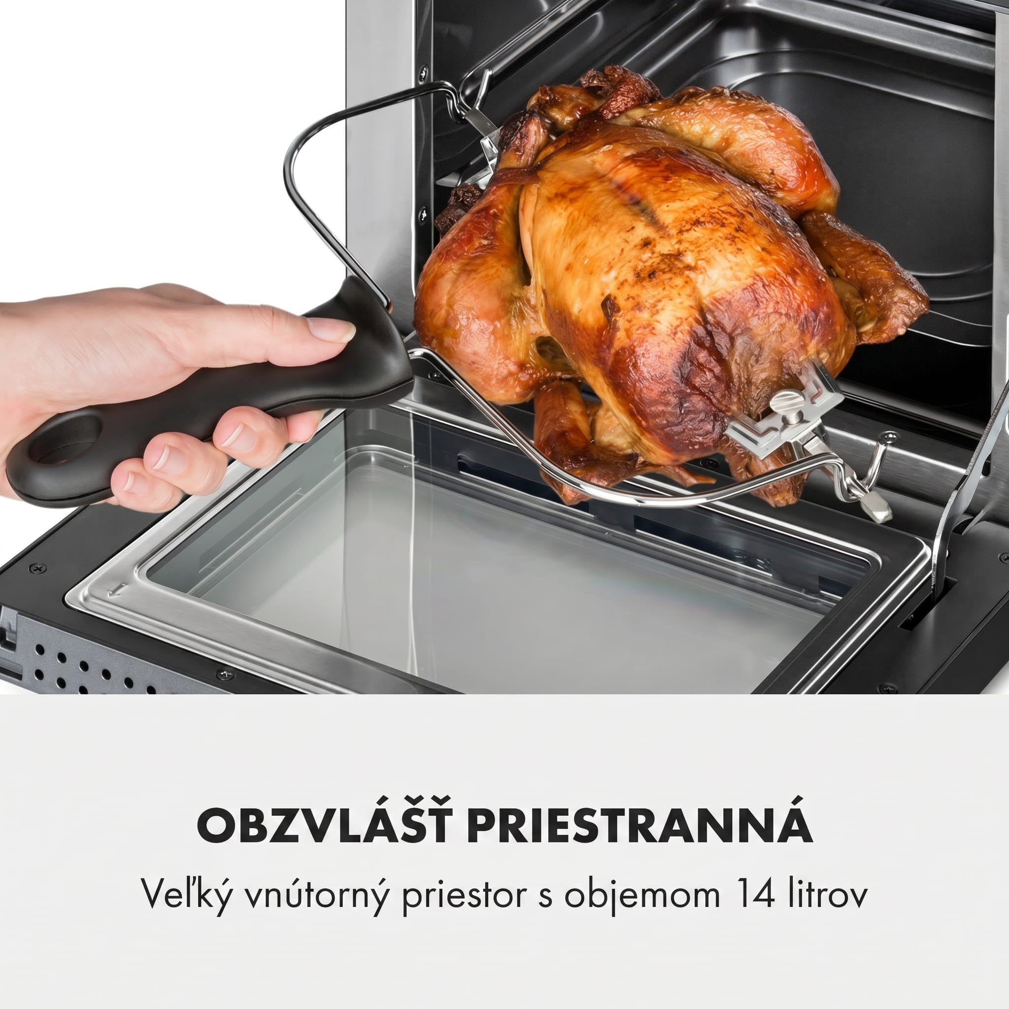 Klarstein AeroVital Cube Chef, teplovzdušná fritéza, 1700 W, 14 l, 16 programov, horný a spodný ohrev – Obrázok 4