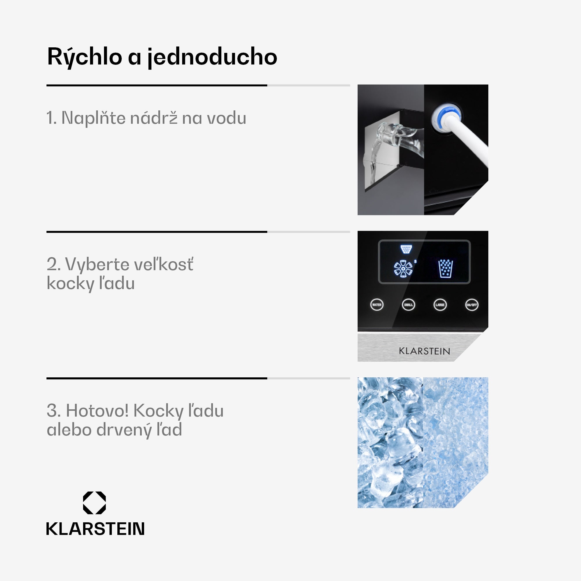 Klarstein Eiszeit Crush, výrobník ľadu, 2 veľkosti, drvený ľad, strieborný – Obrázok 3