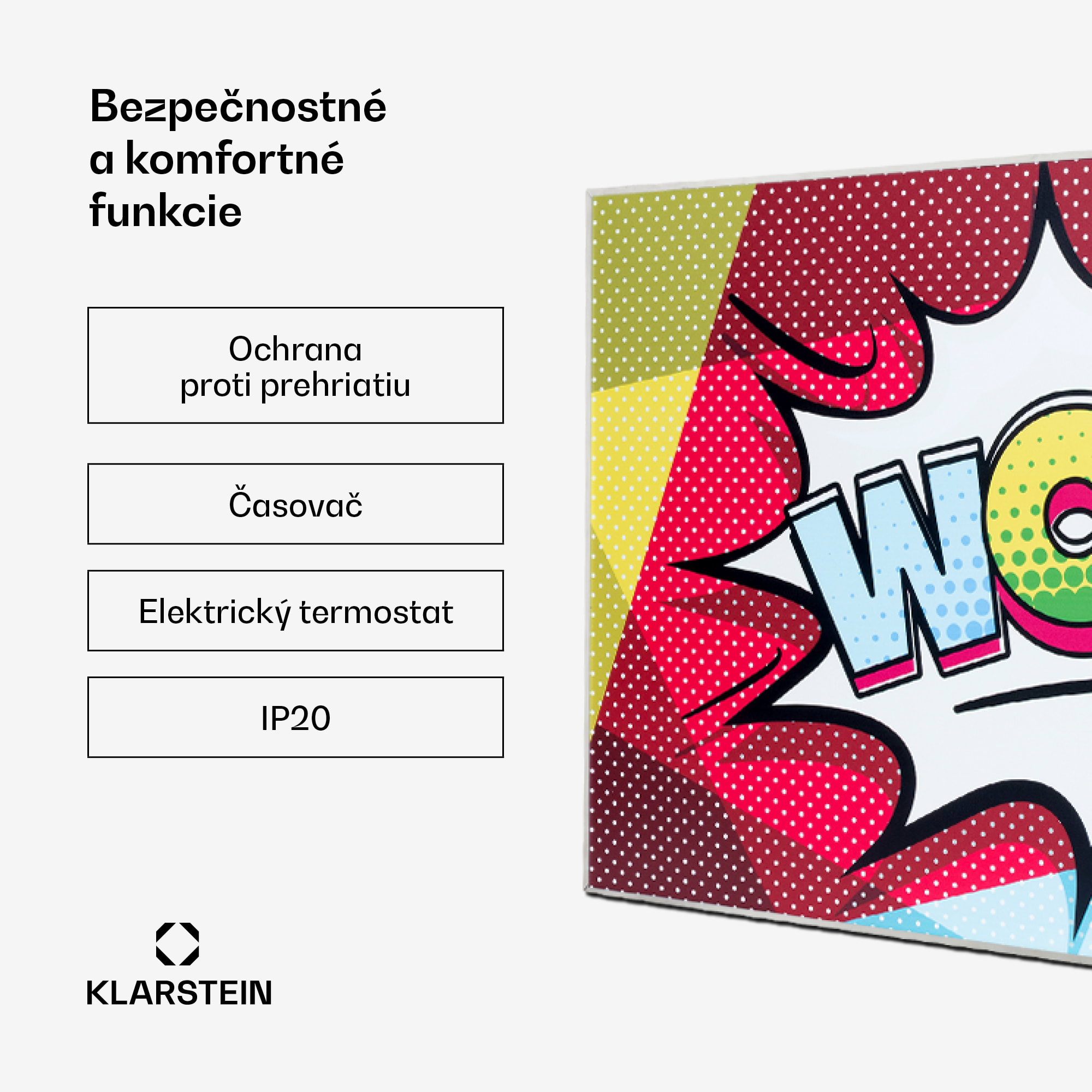 Klarstein Wonderwall Air Art 60, infračervený ohrievač, 101 x 60 cm, 600W, nástenná inštalácia, diaľkové ovládanie – Obrázok 5