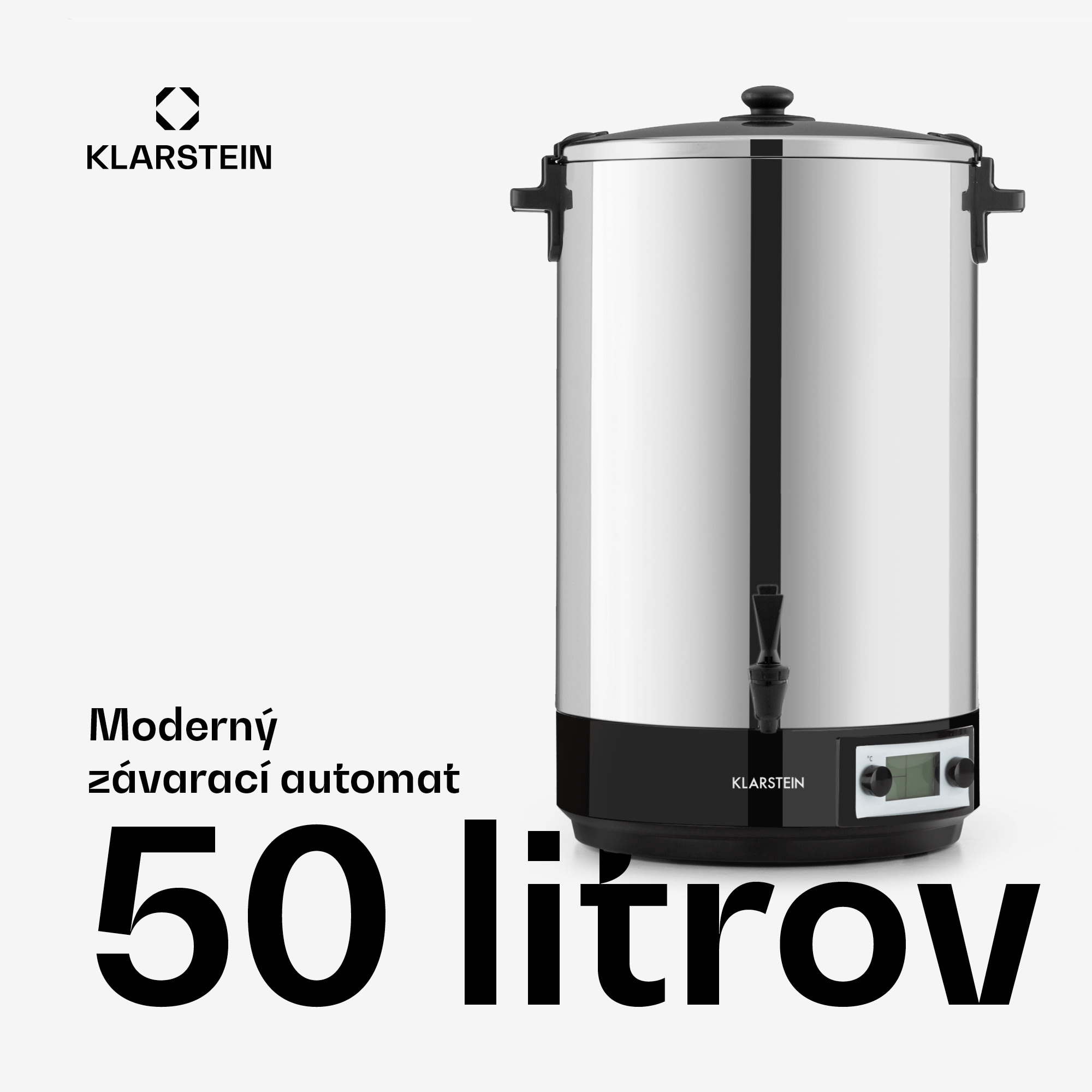 Klarstein KonfiStar 50, zavárací hrniec, dávkovač nápojov, 50 l, 2500 W, 100 °C, 180 min, digitálny – Obrázok 2