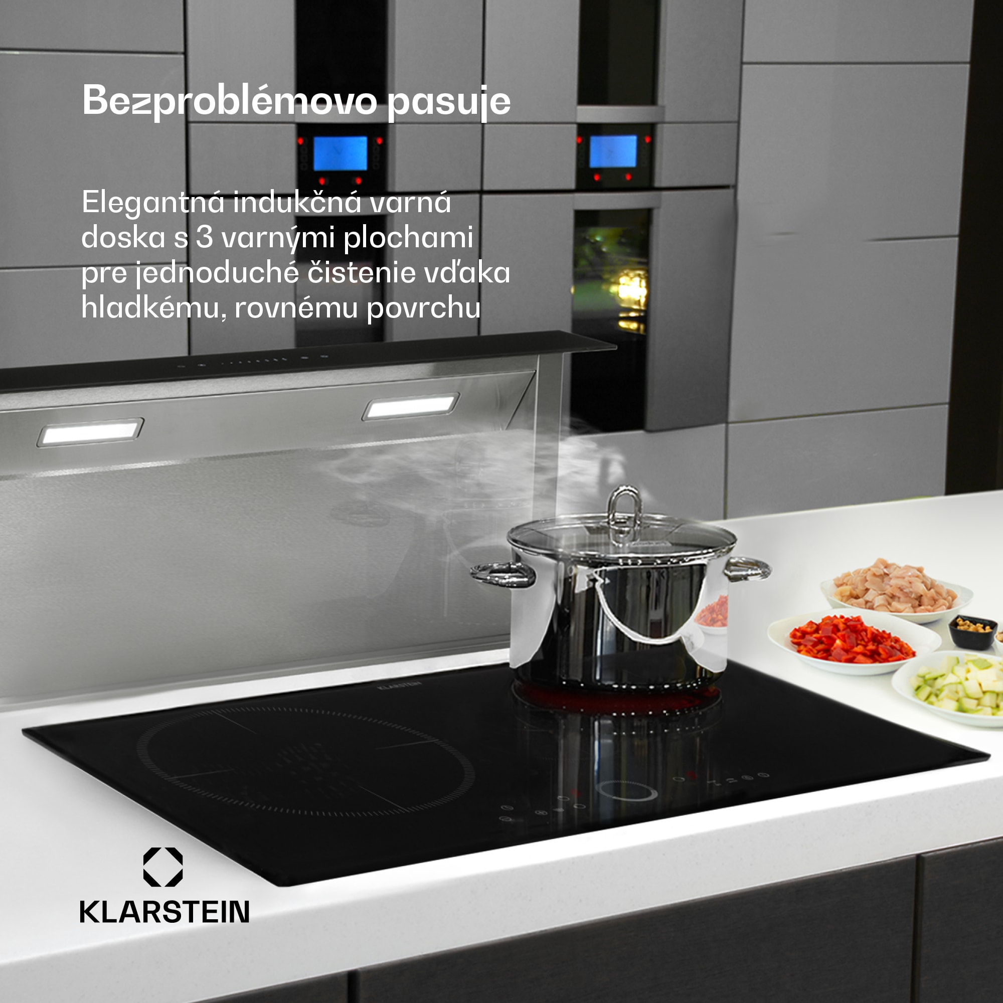 Klarstein Delicatessa 80, vstavaná indukčná varná doska, 7400 W, 3 zóny, sklokeramika – Obrázok 2