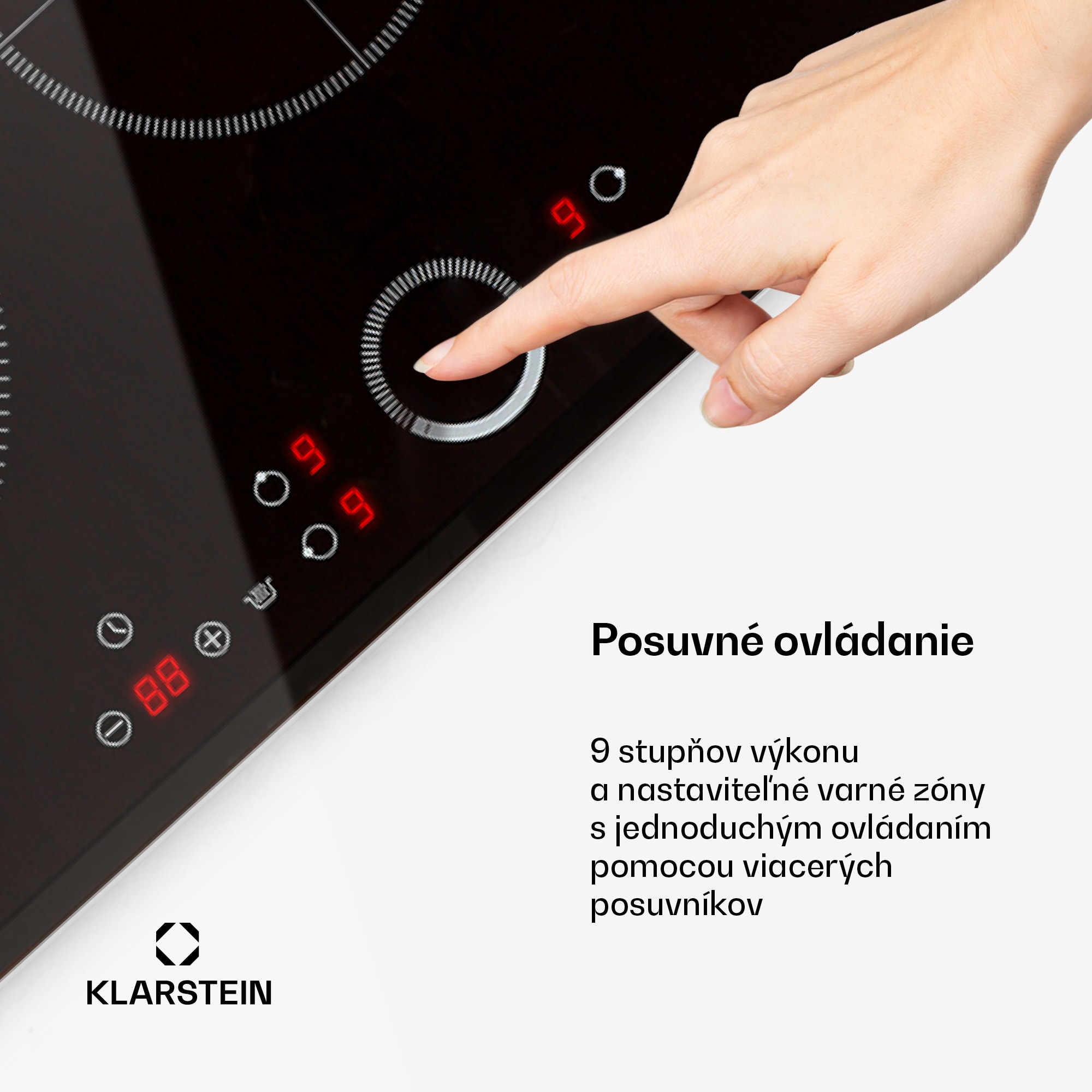 Klarstein Delicatessa 80, vstavaná indukčná varná doska, 7400 W, 3 zóny, sklokeramika – Obrázok 4