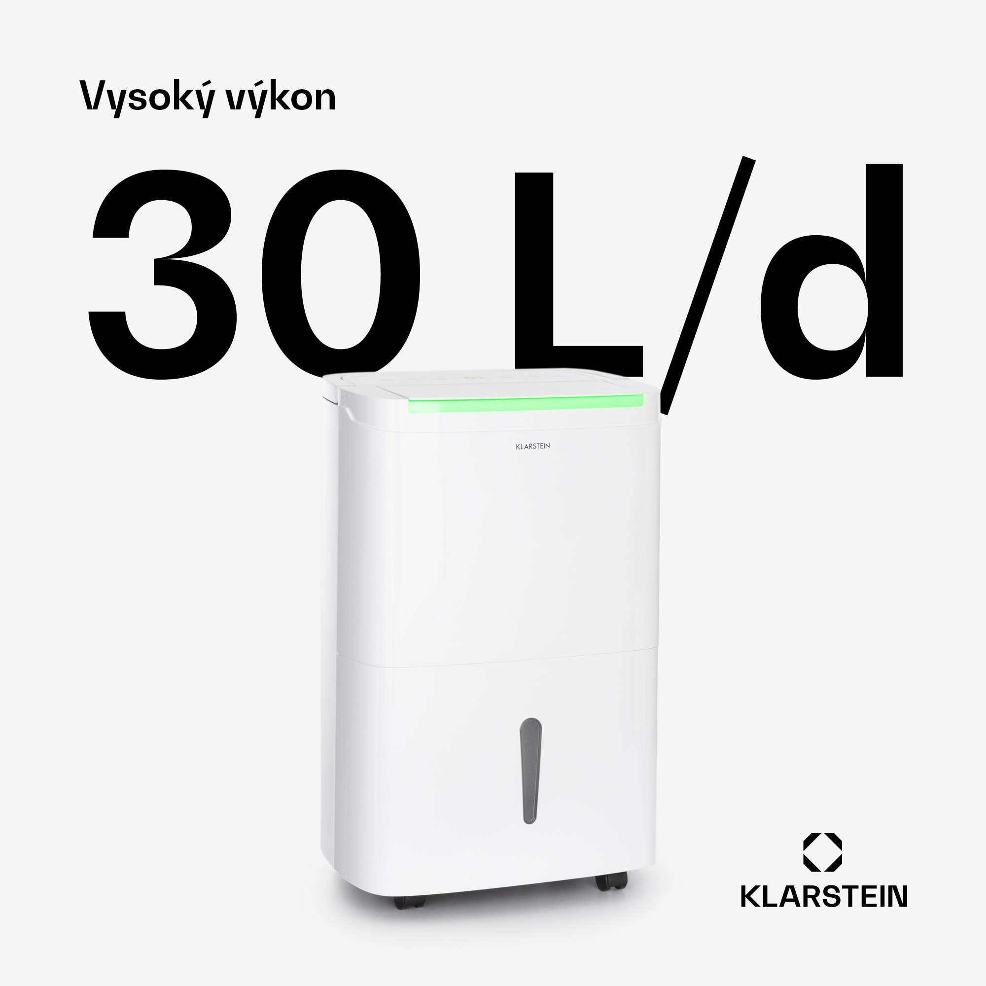Klarstein DryFy Pro Connect Smart, Odvlhčovač vzduchu, WiFi, Kompresný, 30l/d, 25-35m², Biela – Obrázok 3