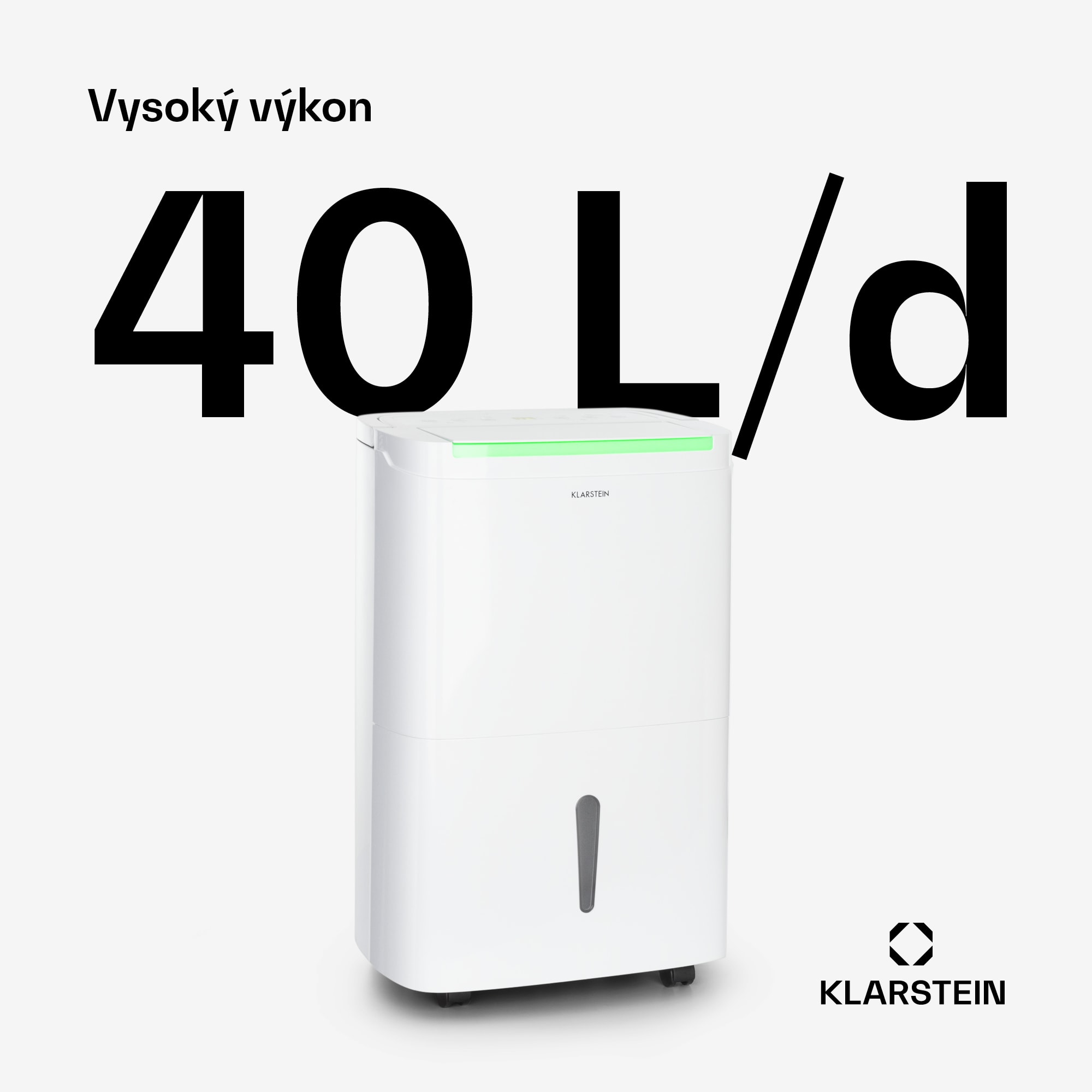 Klarstein DryFy Connect 40 Smart, Odvlhčovač vzduchu, WiFi, Kompresný, 40l/d, 35-45m², Biela – Obrázok 3