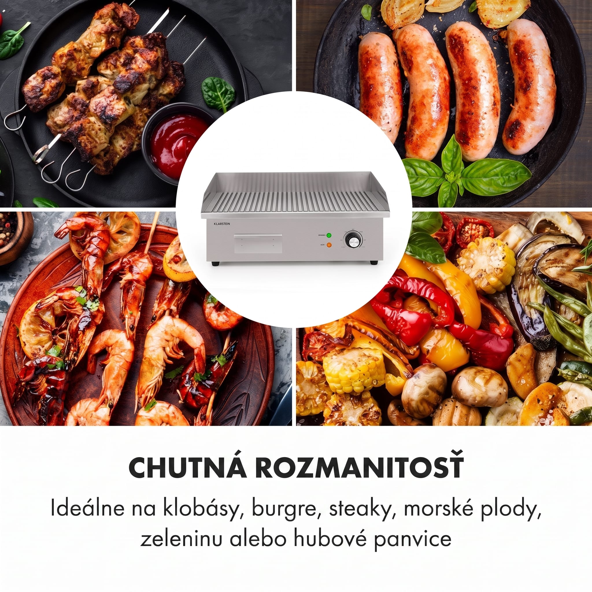 Klarstein Grillmeile 3000R, elektrický gril, 3000 W, grilovacia platňa 54,5 x 35 cm, rebrovaný – Obrázok 5