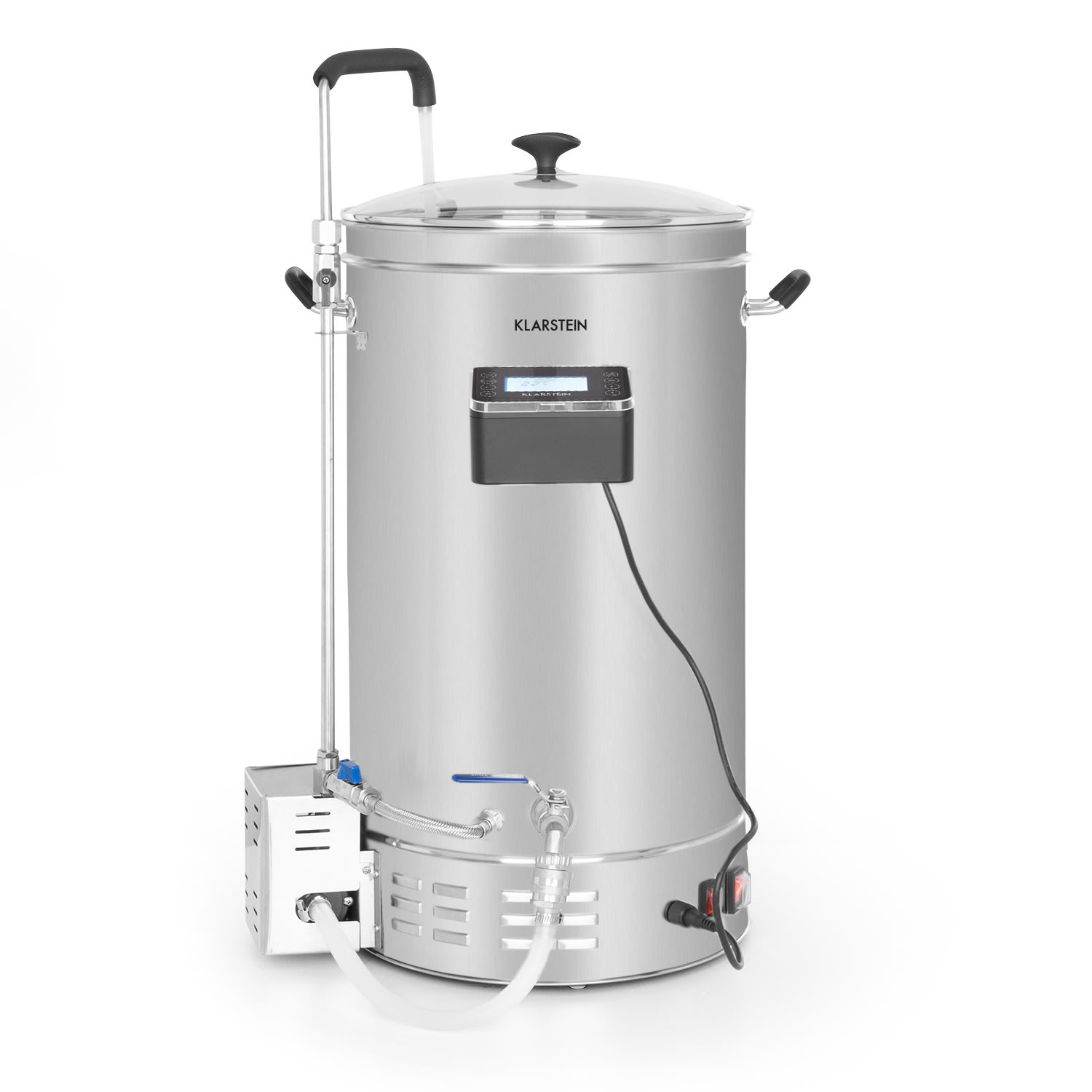 Klarstein Brauheld Pro, sladový kotol, 45 l, 3300 W, 30 – 100 °C, obehové čerpadlo, nehrdzavejúca oceľ