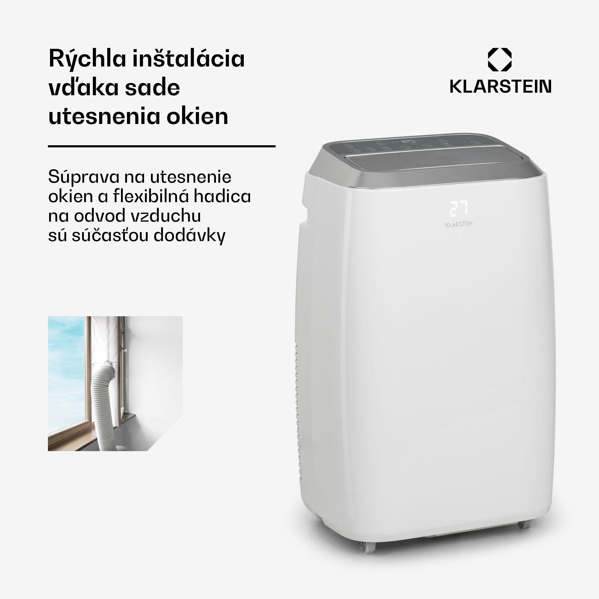 Klarstein Iceblock Smart 12K, mobilná klimatizácia 3 v 1, 12 000 BTU, ovládanie cez aplikáciu, biela – Obrázok 5