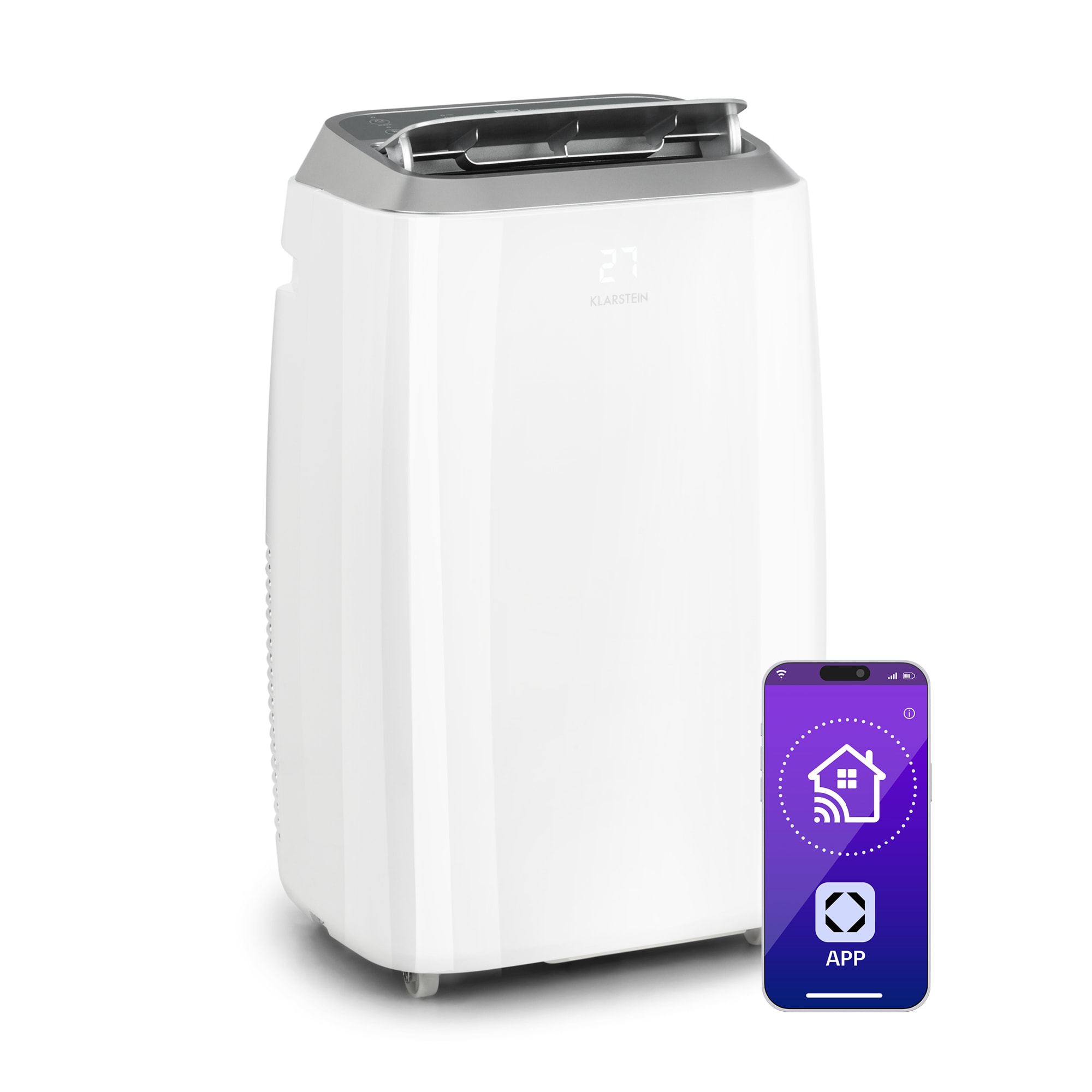 Klarstein Iceblock Smart 12K, mobilná klimatizácia 3 v 1, 12 000 BTU, ovládanie cez aplikáciu, biela