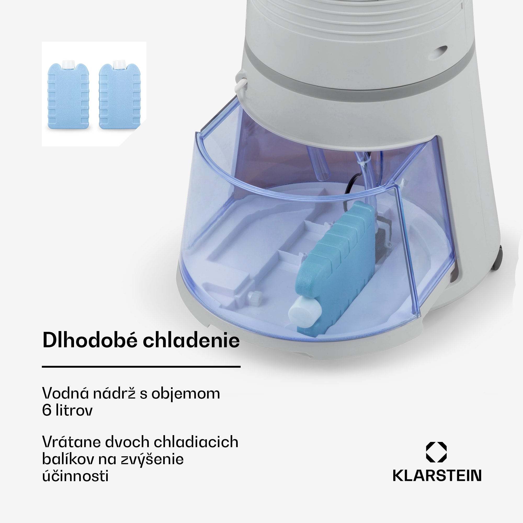 Klarstein Skyscraper Ice, 4 v 1 ochladzovač vzduchu, ventilátor, čistička vzduchu, zvlhčovač, 45 W, 180 m³/h, oscilácia, mobilný, diaľkové ovládanie – Obrázok 5