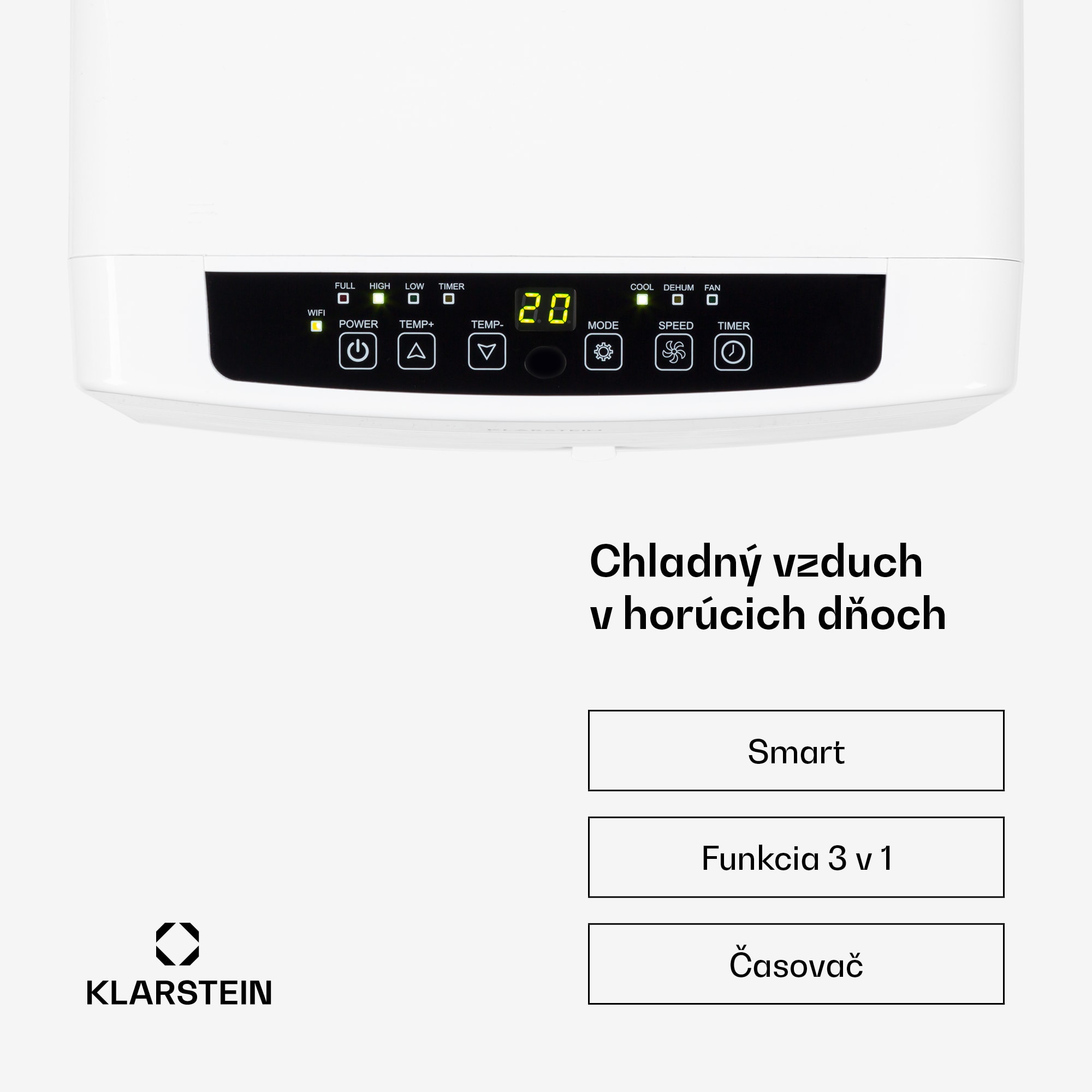 Klarstein Iceblock Ecosmart 7, mobilná klimatizácia 3 v 1, 7 000 BTU, ovládanie cez aplikáciu, biela – Obrázok 2