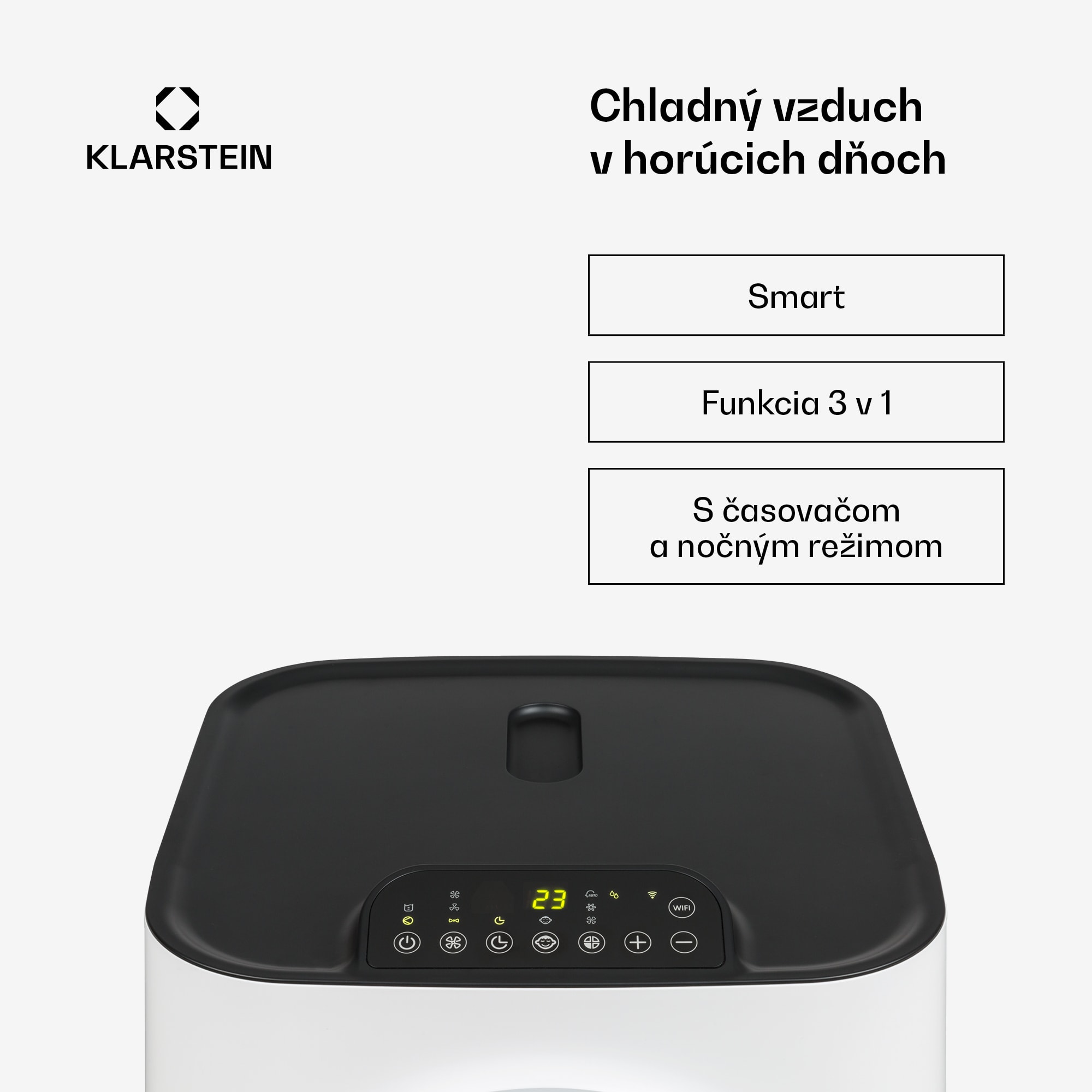 Klarstein Kraftwerk Smart 12K, mobilná klimatizácia 3 v 1, 12 000 BTU, ovládanie cez aplikáciu, biela – Obrázok 2