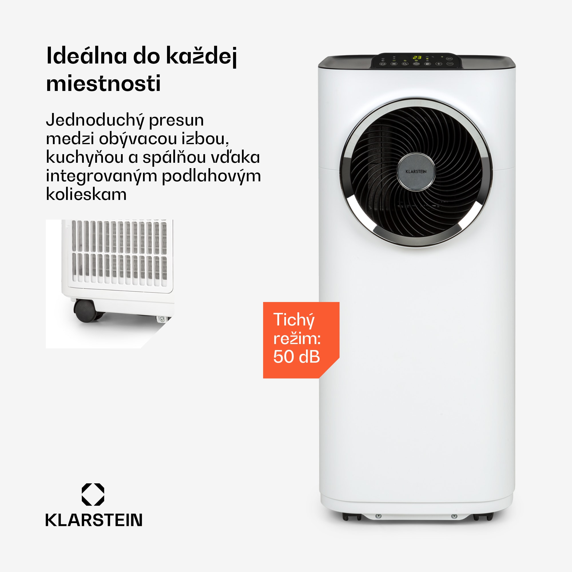 Klarstein Kraftwerk Smart 12K, mobilná klimatizácia 3 v 1, 12 000 BTU, ovládanie cez aplikáciu, biela – Obrázok 4