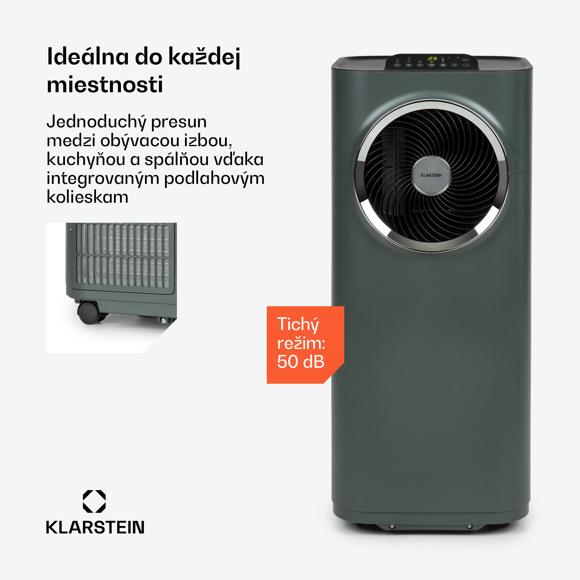 Klarstein Kraftwerk Smart 12K, mobilná klimatizácia, 12 000 BTU, ovládanie cez aplikáciu, antracitová – Obrázok 4
