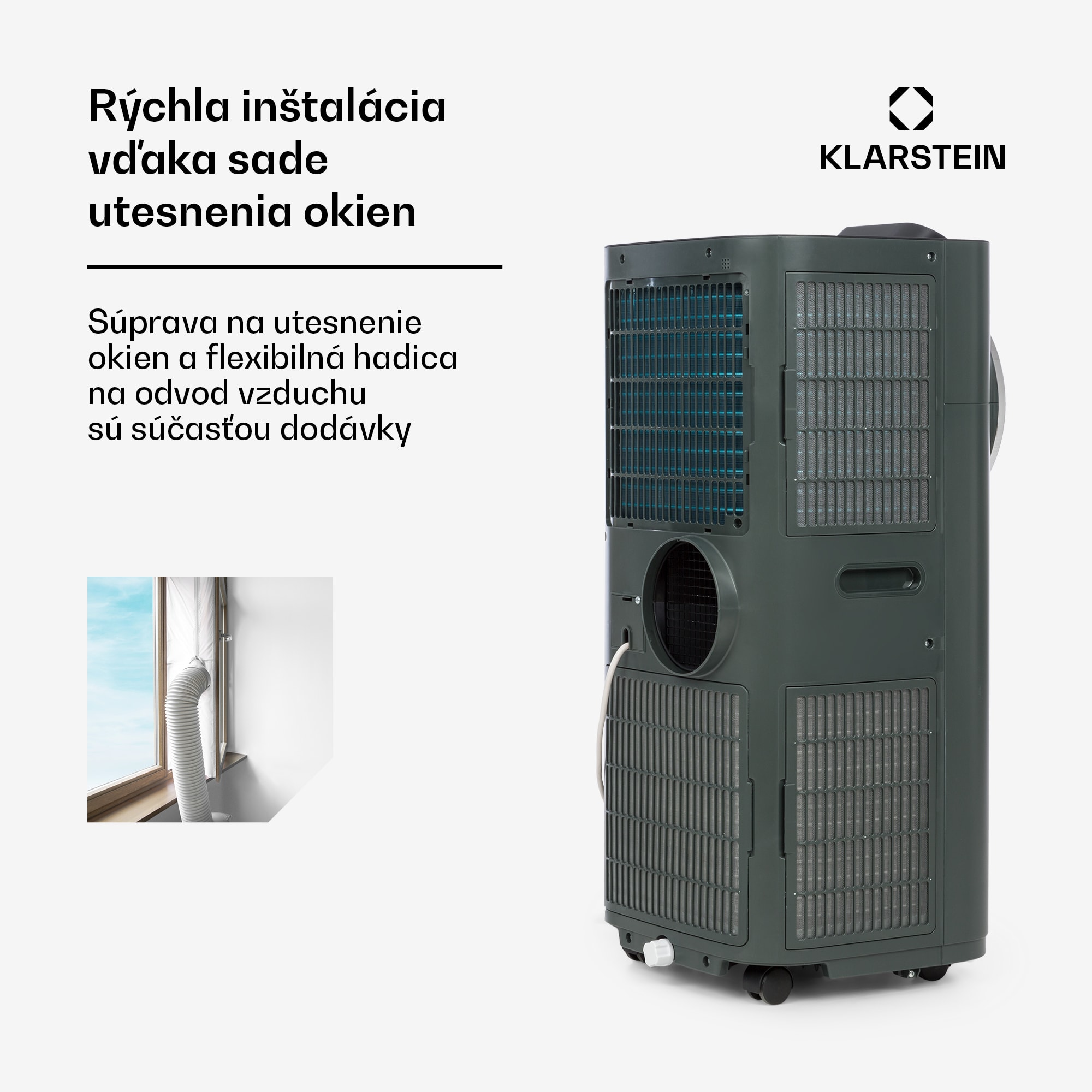 Klarstein Kraftwerk Smart 10K, mobilná klimatizácia, 10 000 BTU, ovládanie cez aplikáciu, antracitová – Obrázok 5