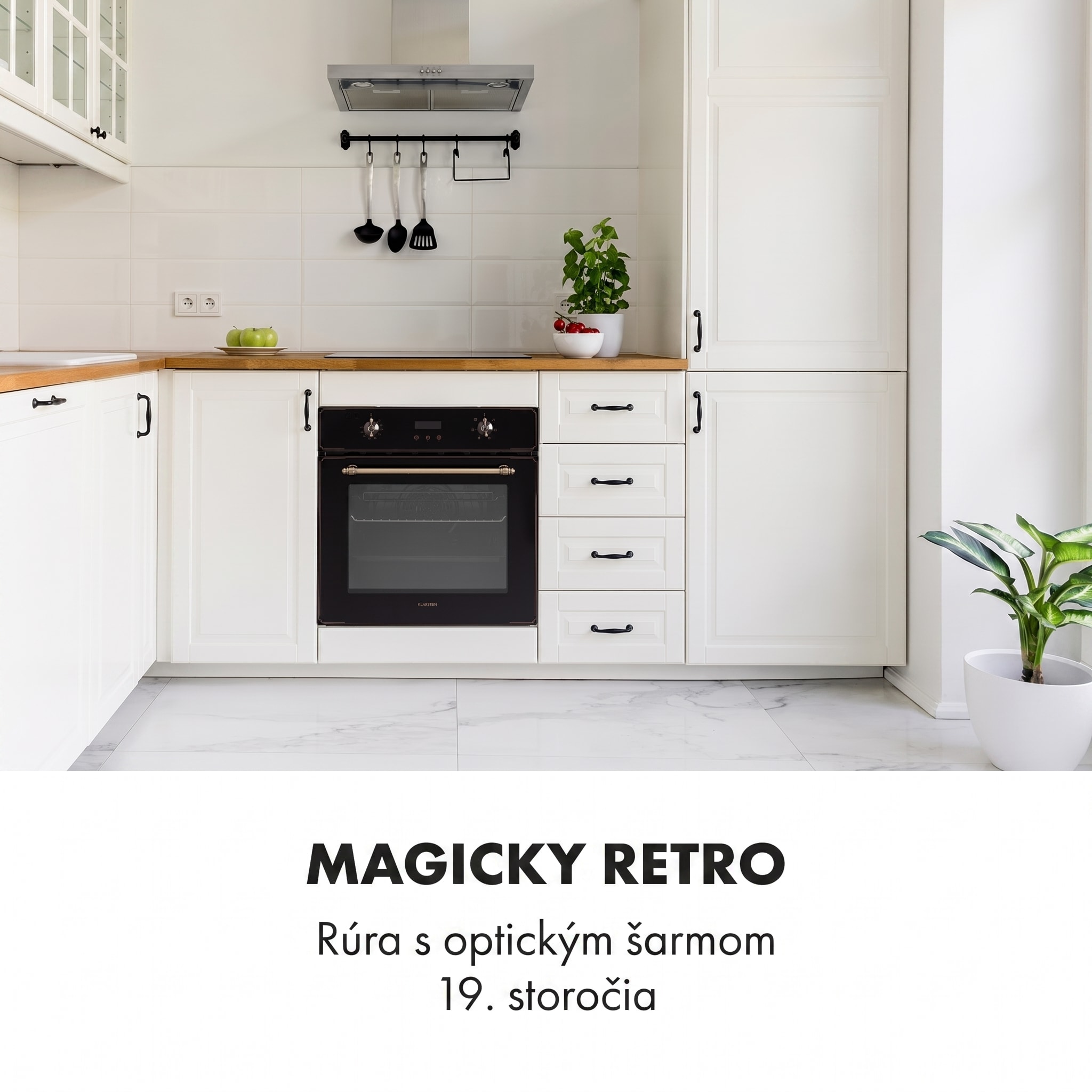 Klarstein Elizabeth, vstavaná rúra, retro dizajn, 6 funkcií, 50 – 250 °C, čierna – Obrázok 2